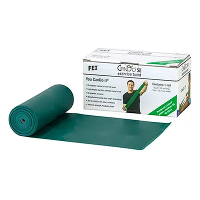 CanDo Low Powder Exercise Band - 6 yard roll - Green - medium