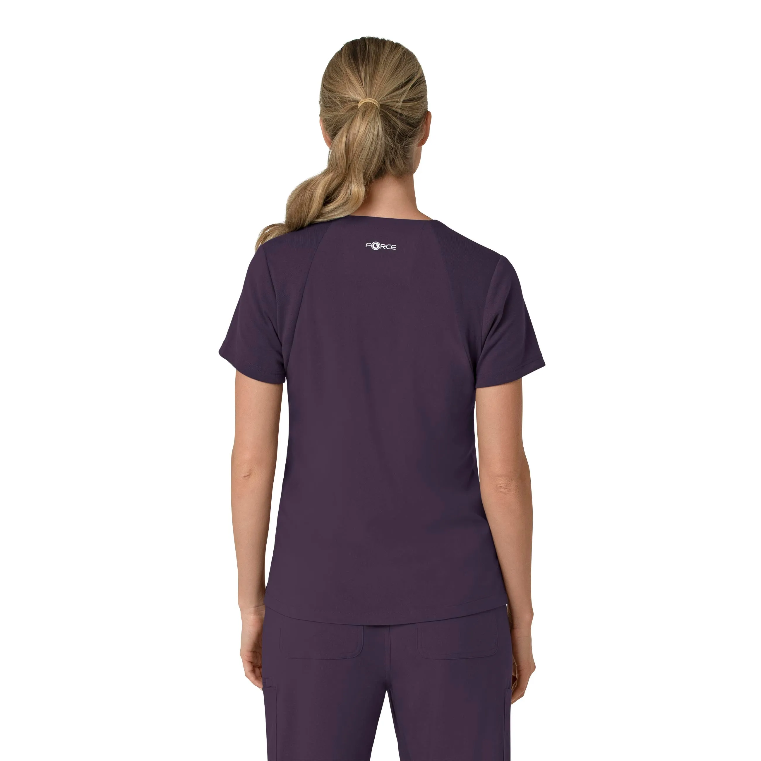 Carhartt Force Cross-Flex Women's Flex Panel V-Neck Scrub Top - Black Plum