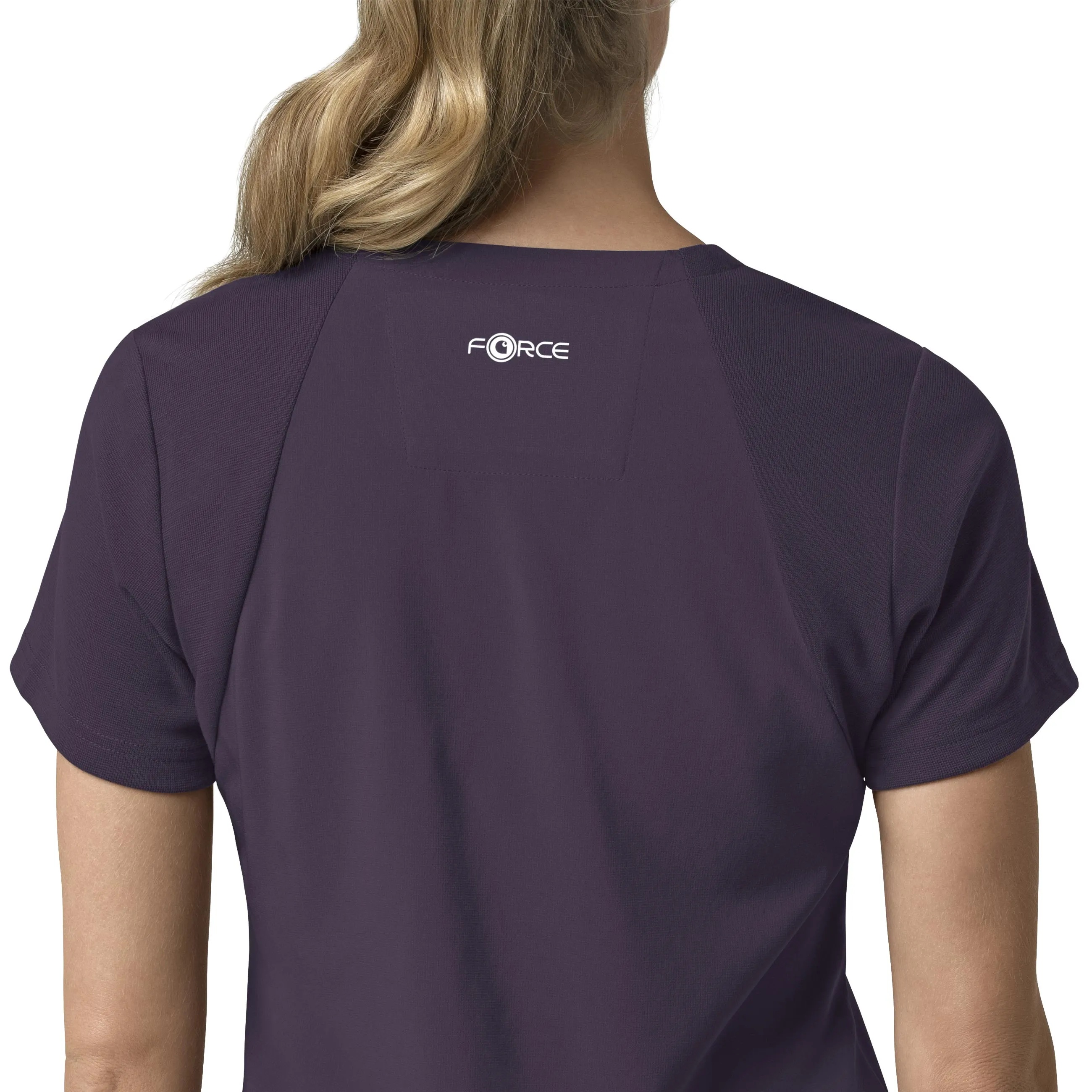 Carhartt Force Cross-Flex Women's Flex Panel V-Neck Scrub Top - Black Plum