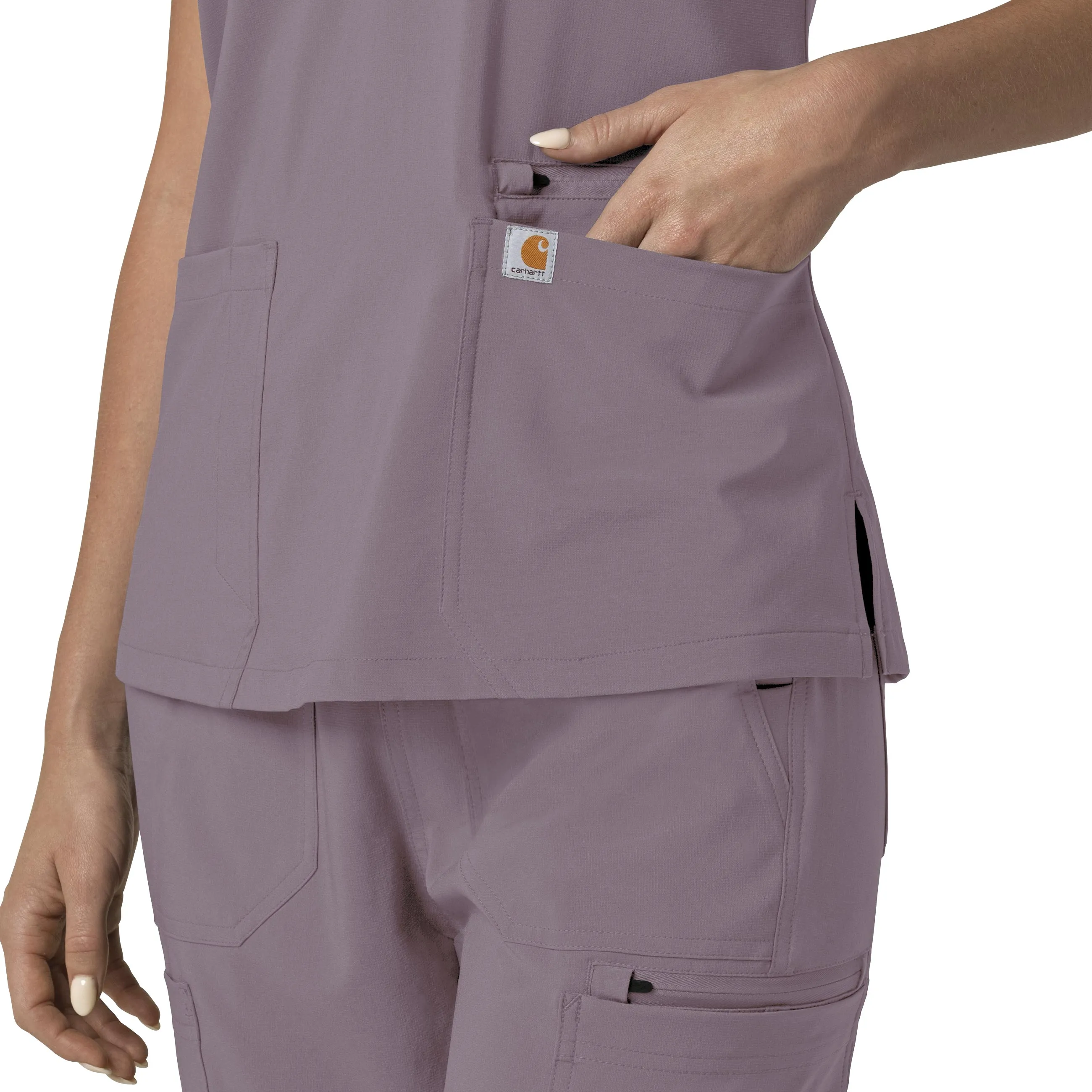 Carhartt Force Cross-Flex Women's Flex Panel V-Neck Scrub Top - Lavender Mist