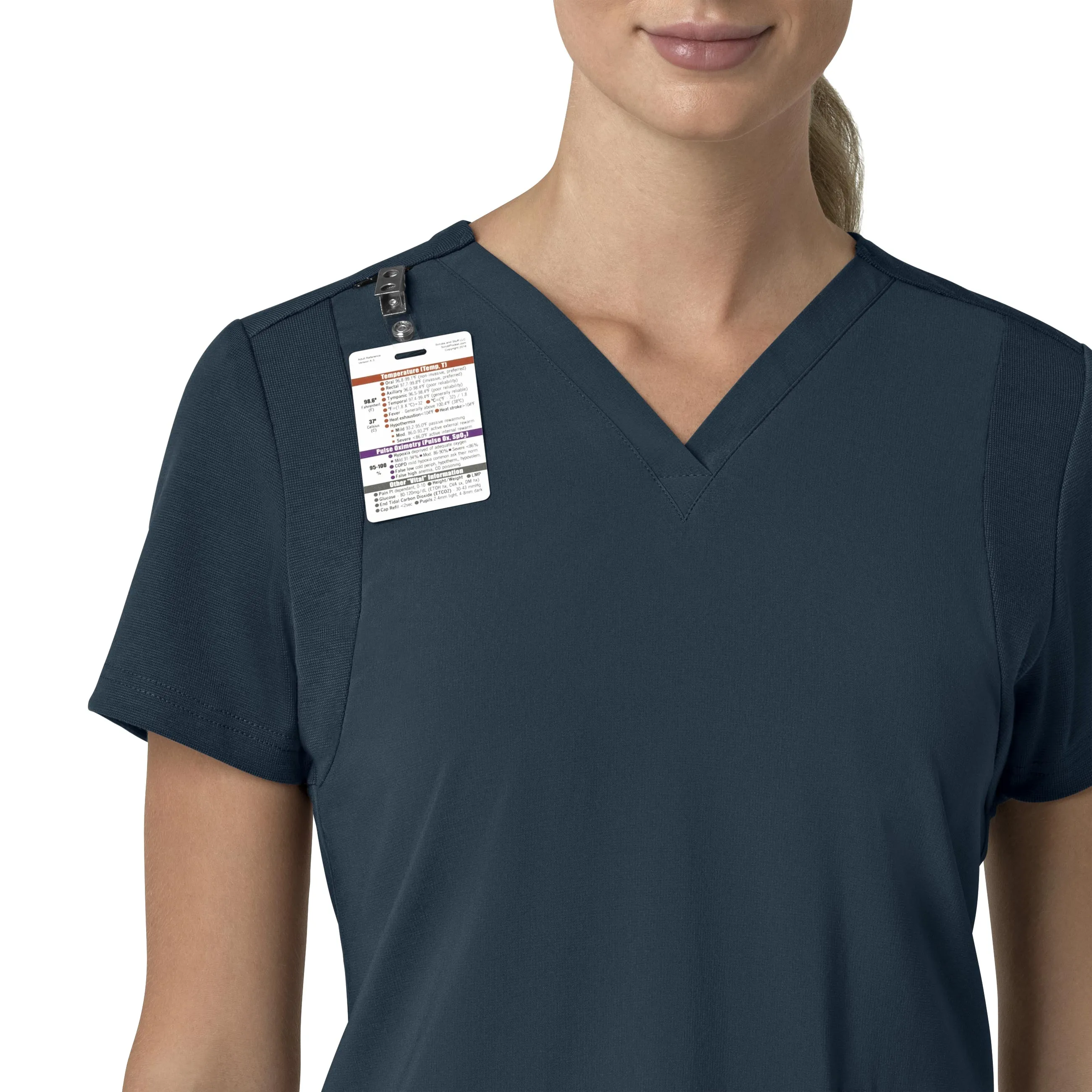 Carhartt Force Cross-Flex Women's Flex Panel V-Neck Scrub Top - Navy