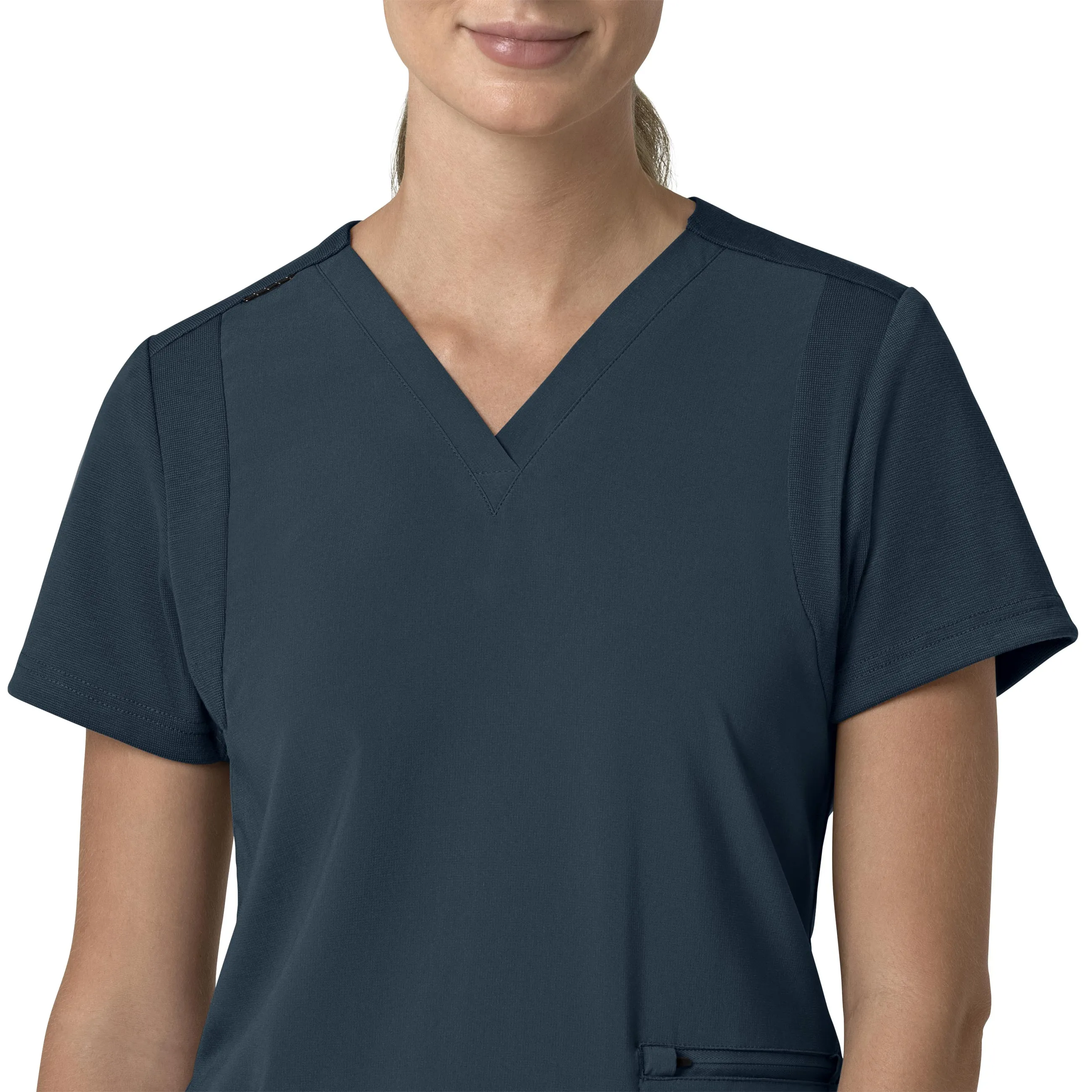 Carhartt Force Cross-Flex Women's Flex Panel V-Neck Scrub Top - Navy