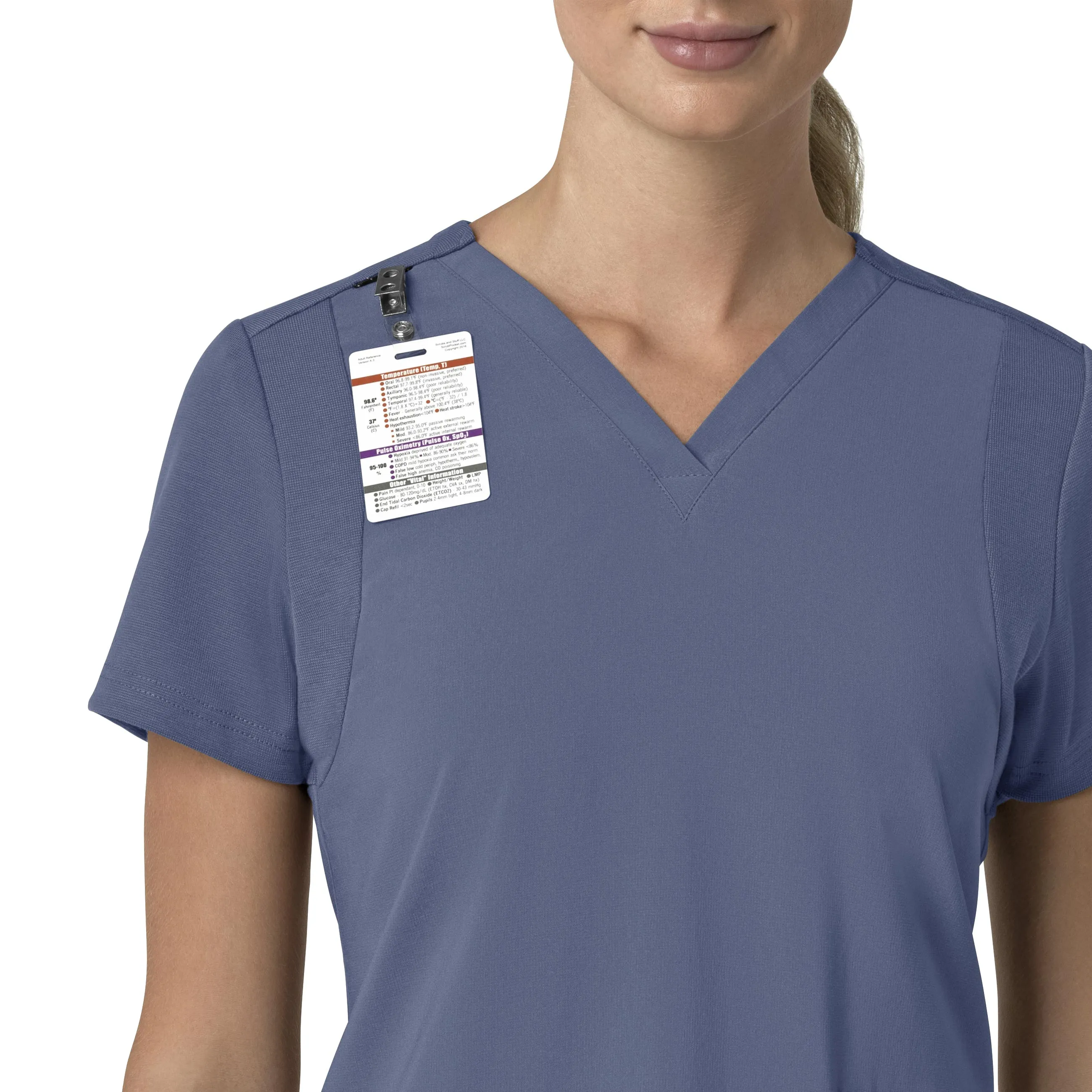 Carhartt Force Cross-Flex Women's Flex Panel V-Neck Scrub Top - Riverside