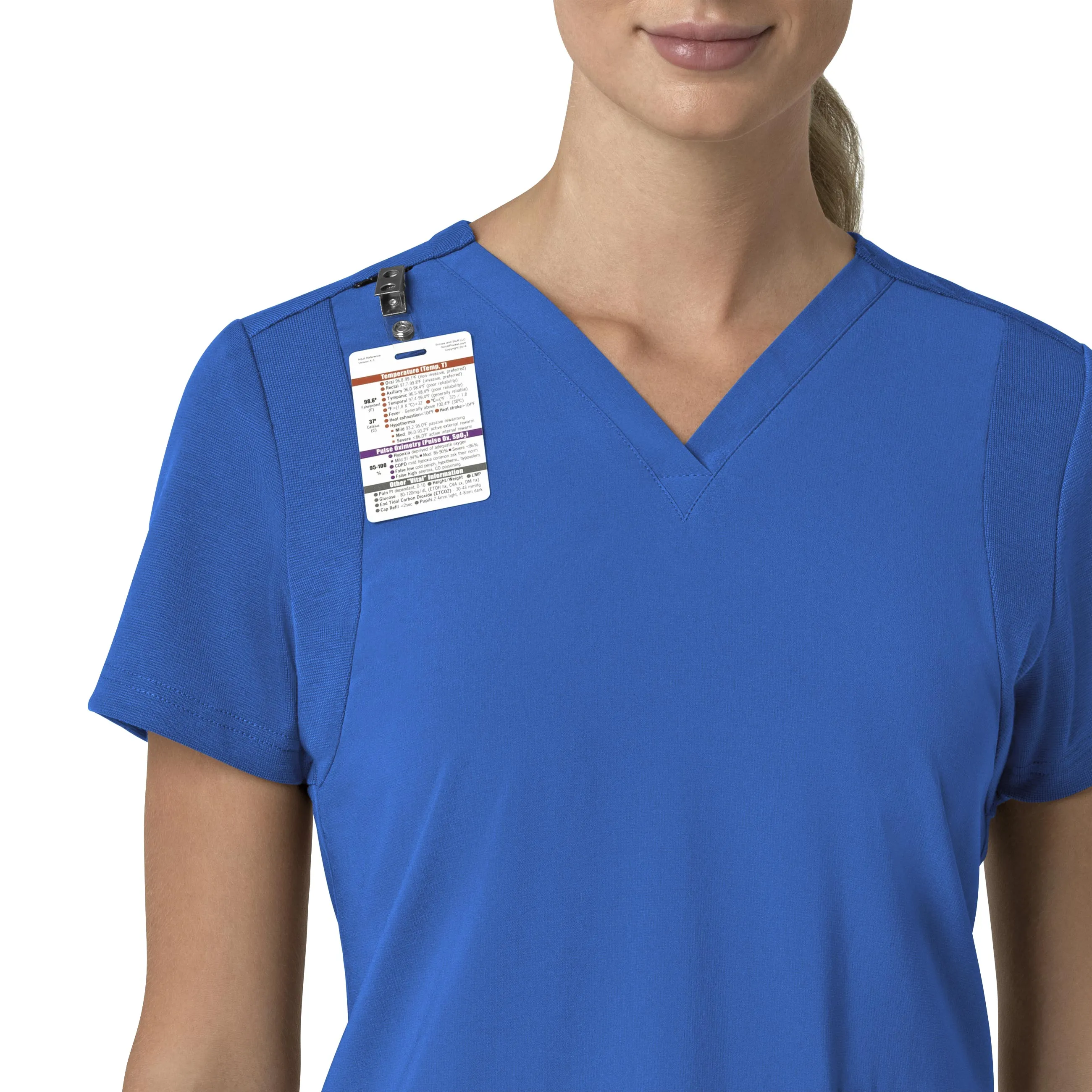 Carhartt Force Cross-Flex Women's Flex Panel V-Neck Scrub Top - Royal