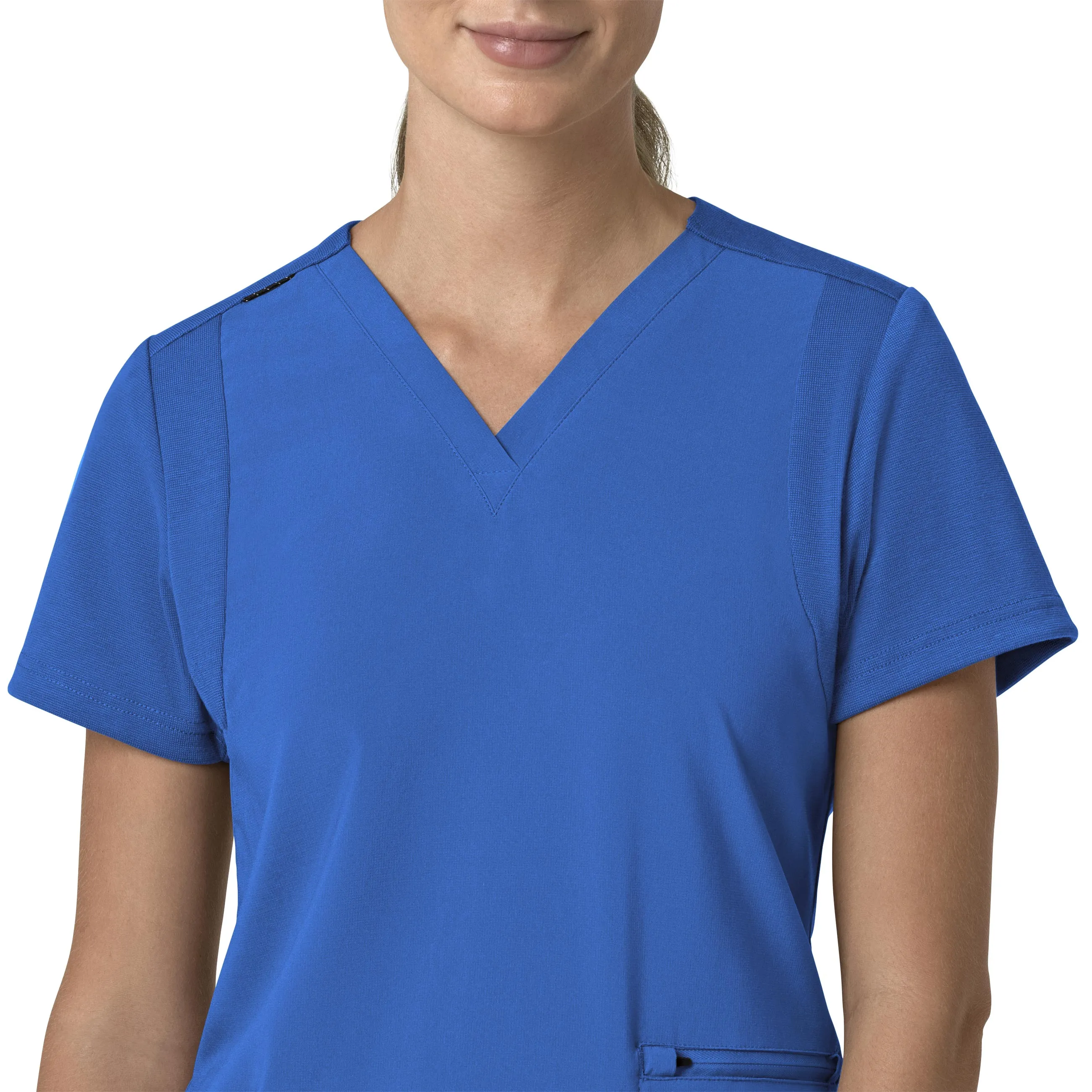 Carhartt Force Cross-Flex Women's Flex Panel V-Neck Scrub Top - Royal