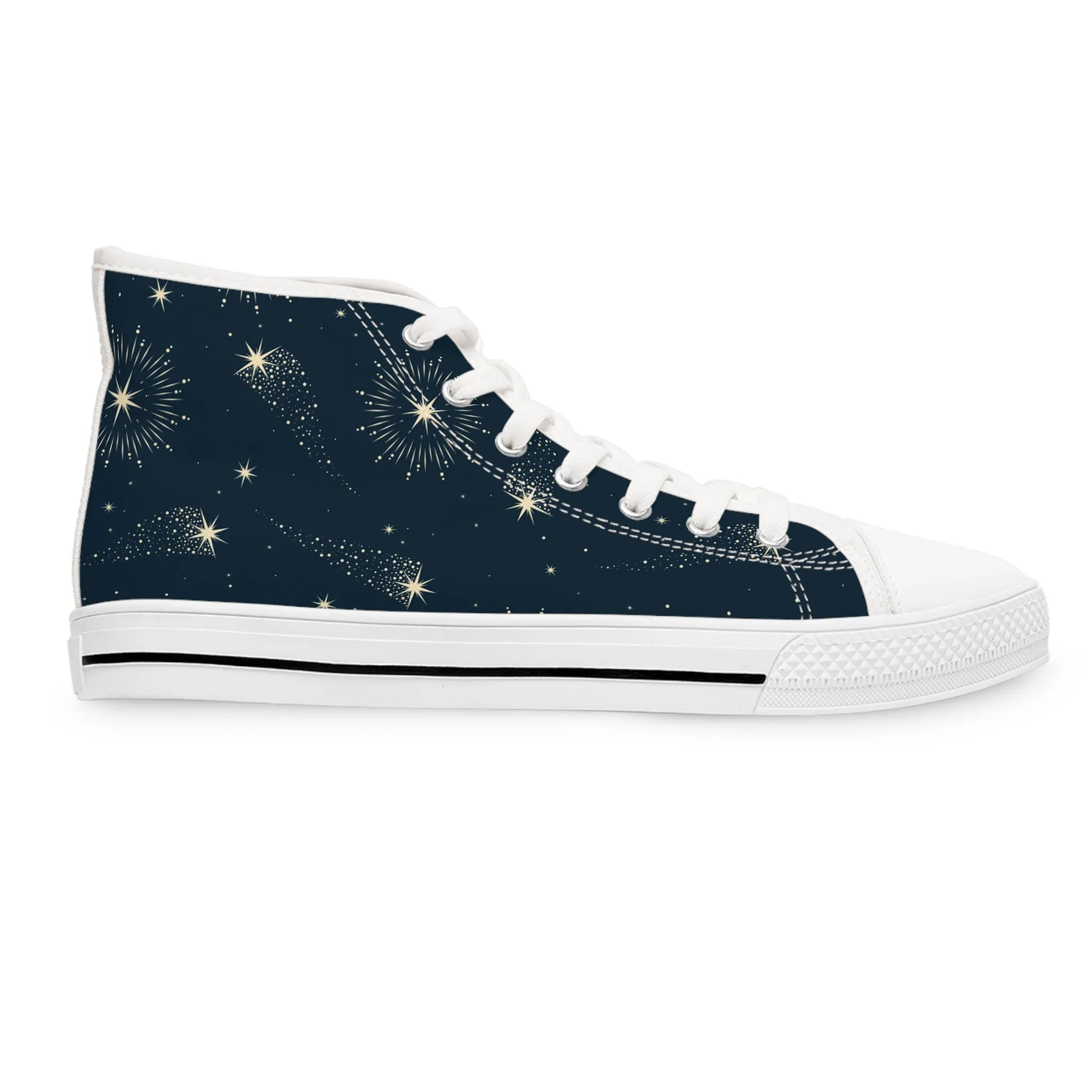 Celestial Moon and Stars Women's High Top Sneakers