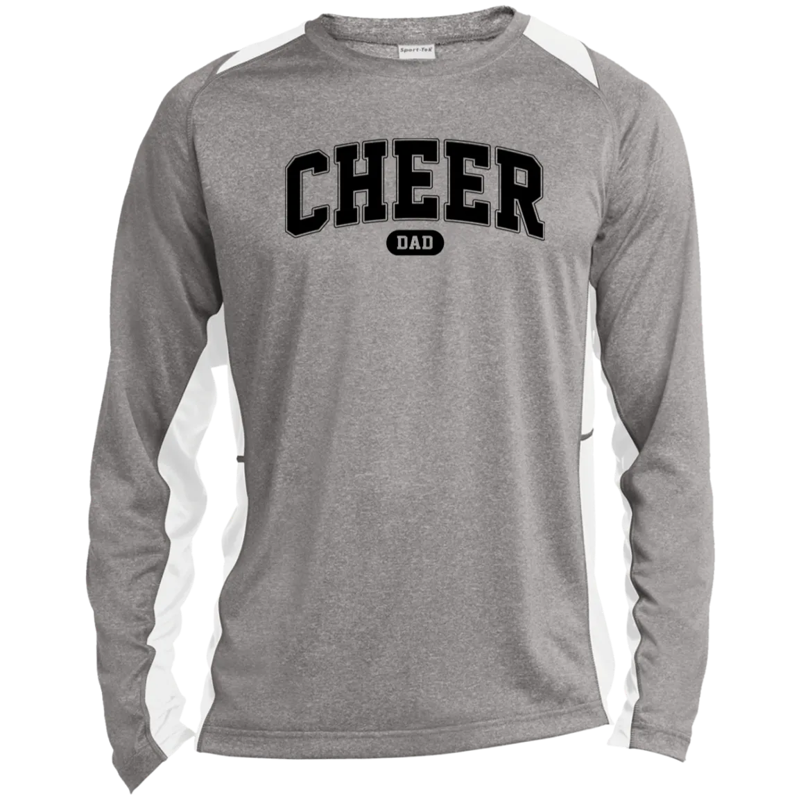 Cheer Dad ST361LS Long Sleeve Heather Colorblock Performance Tee