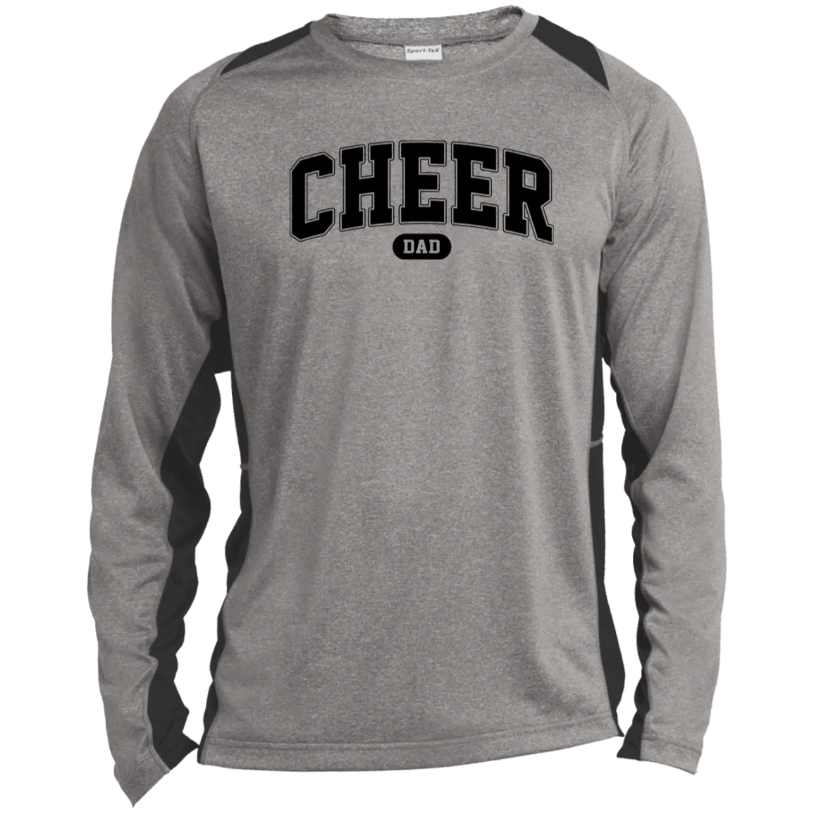 Cheer Dad ST361LS Long Sleeve Heather Colorblock Performance Tee