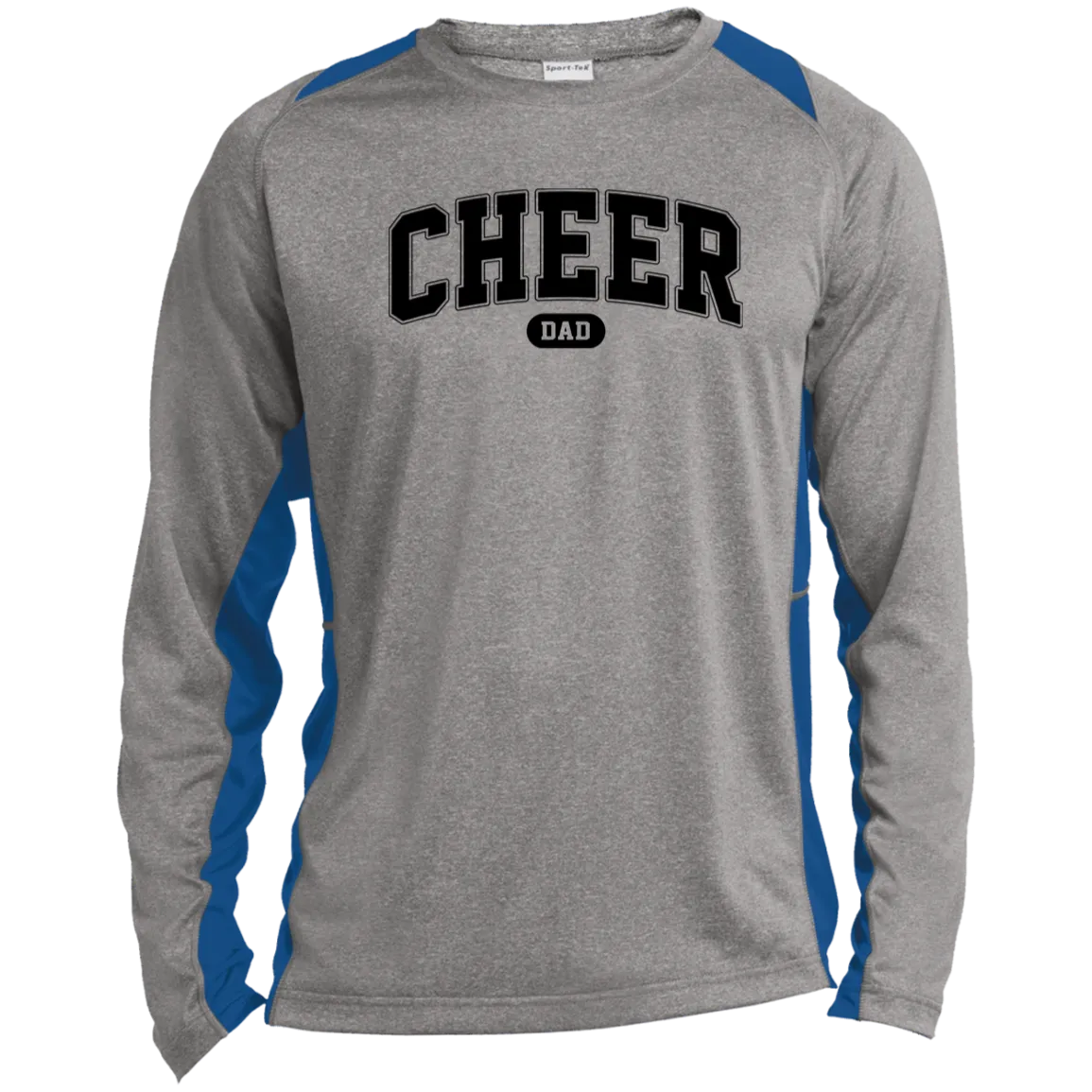 Cheer Dad ST361LS Long Sleeve Heather Colorblock Performance Tee