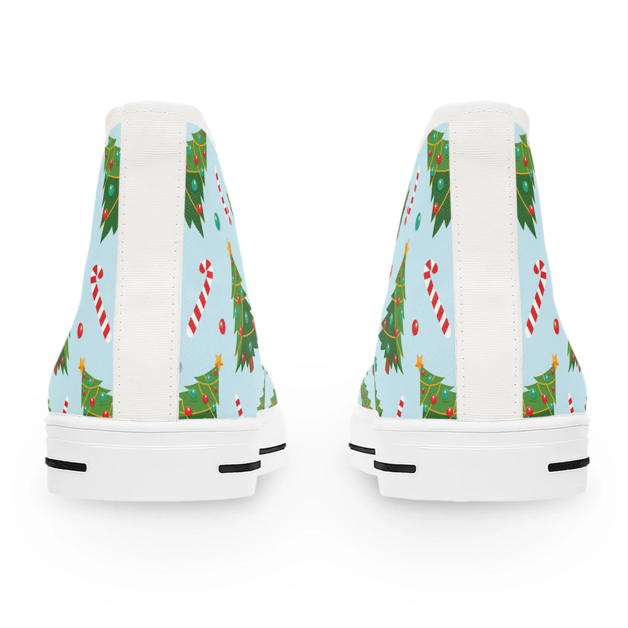 Christmas Tree and Candy Canes Women's High Top Sneakers