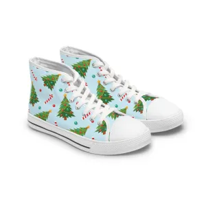 Christmas Tree and Candy Canes Women's High Top Sneakers