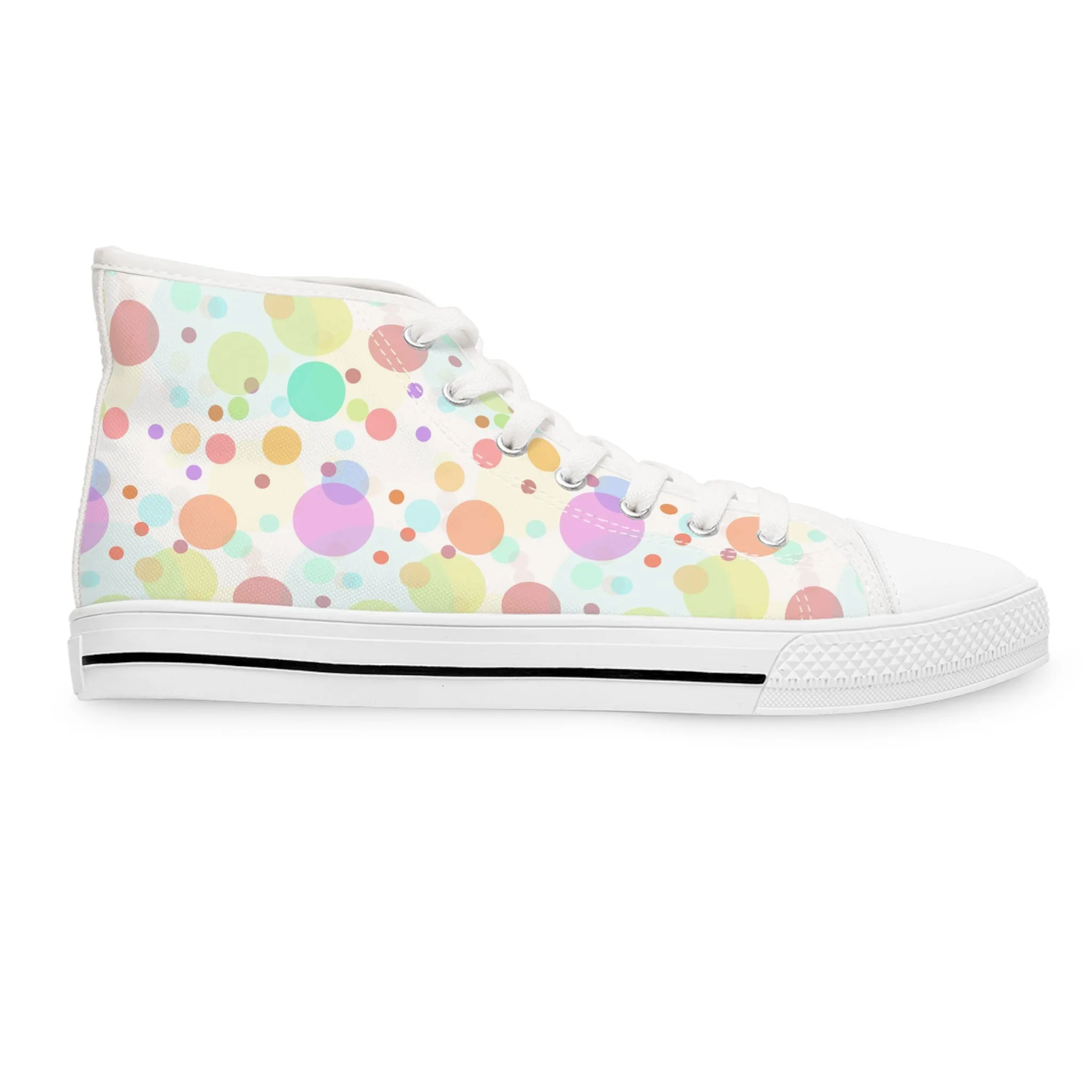 Colored Dots Women's High Top Sneakers