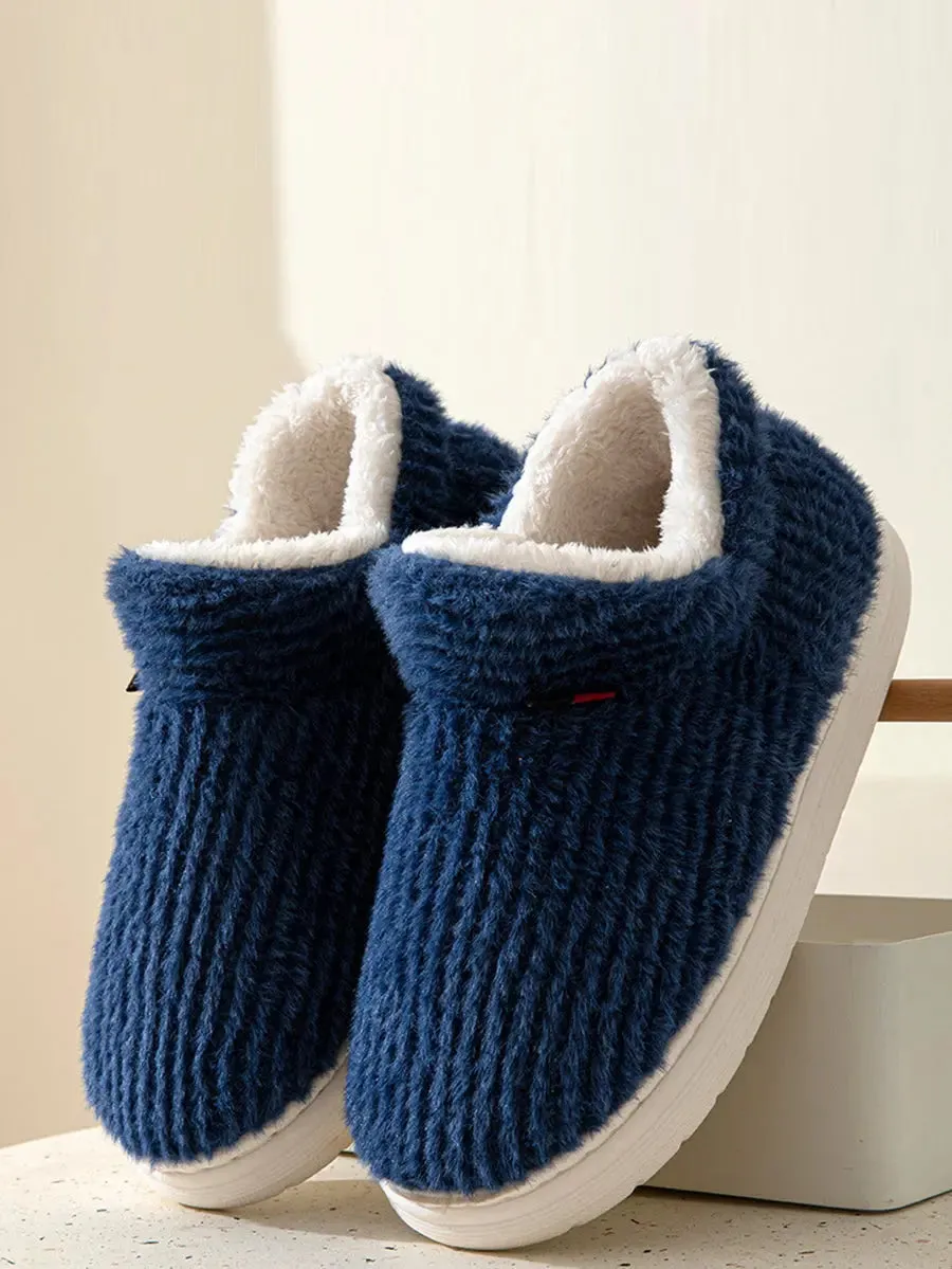 Couple Solid Indoor Fleece Shoes