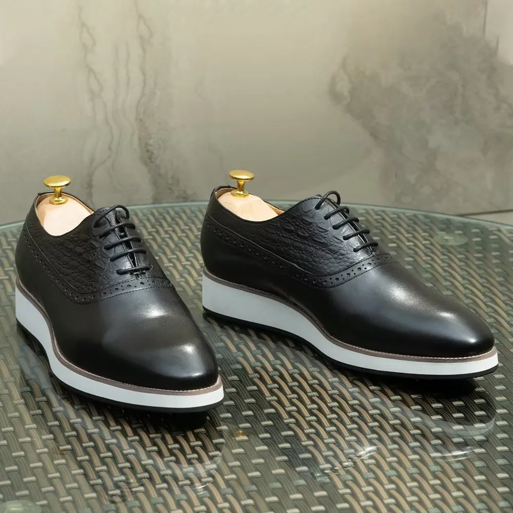 CrocLuxe Exquisite Croc-Textured Oxford Dress Shoes