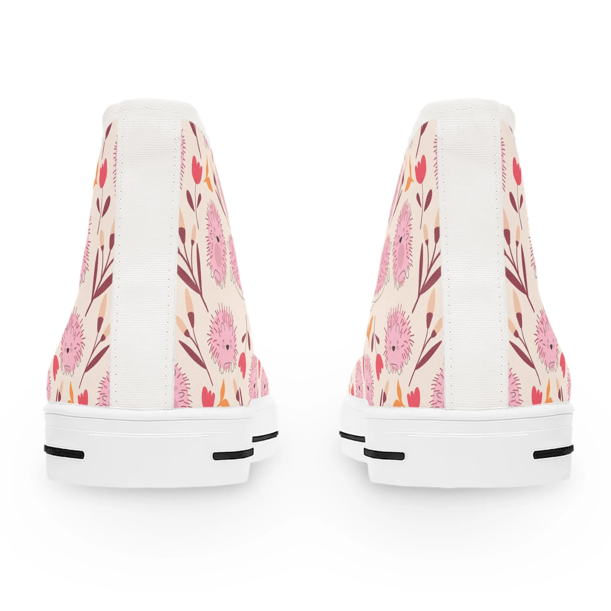 Cute Pink Hedgehog Women's High Top Sneakers