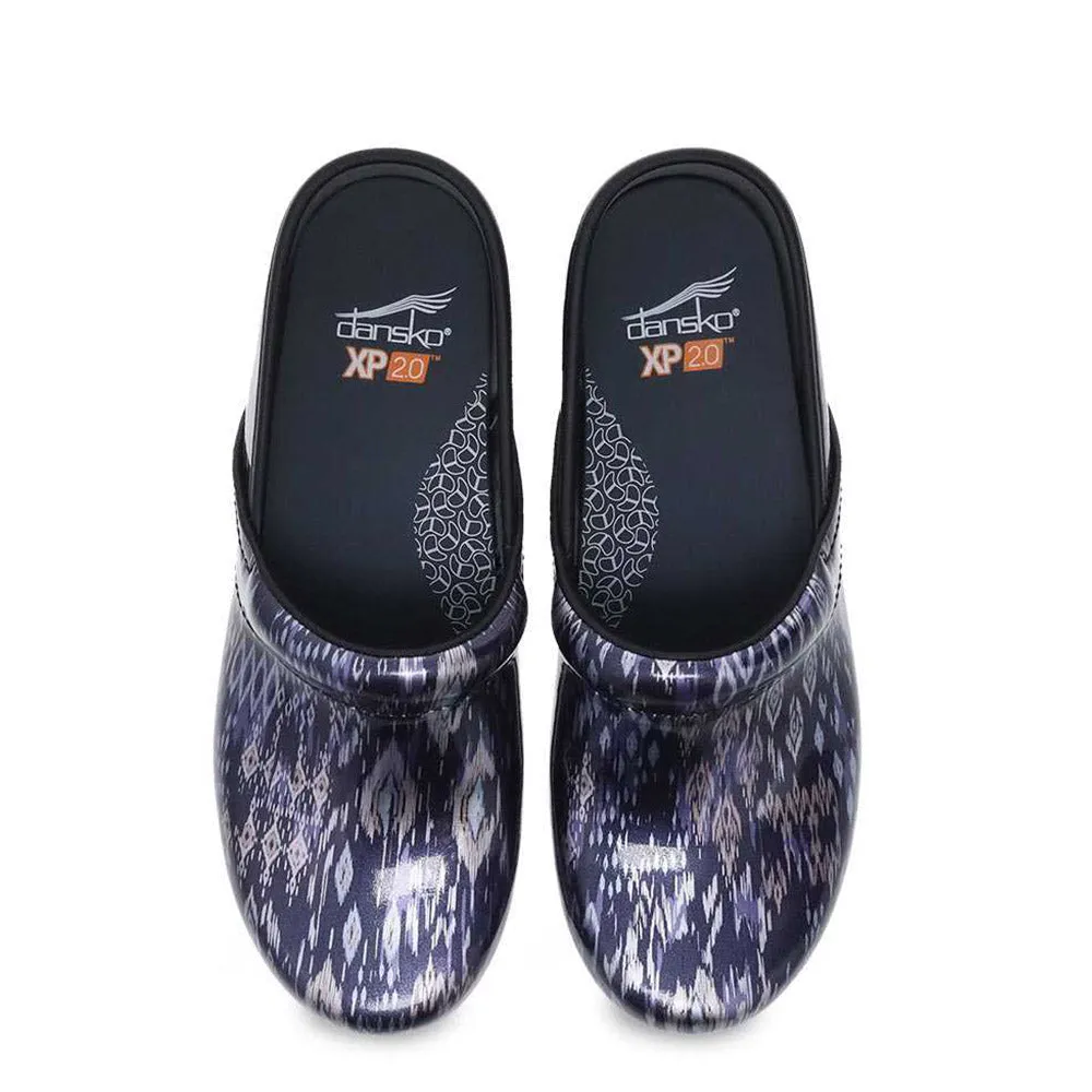 Dansko XP 2.0 Navy Ikat Patent Clogs