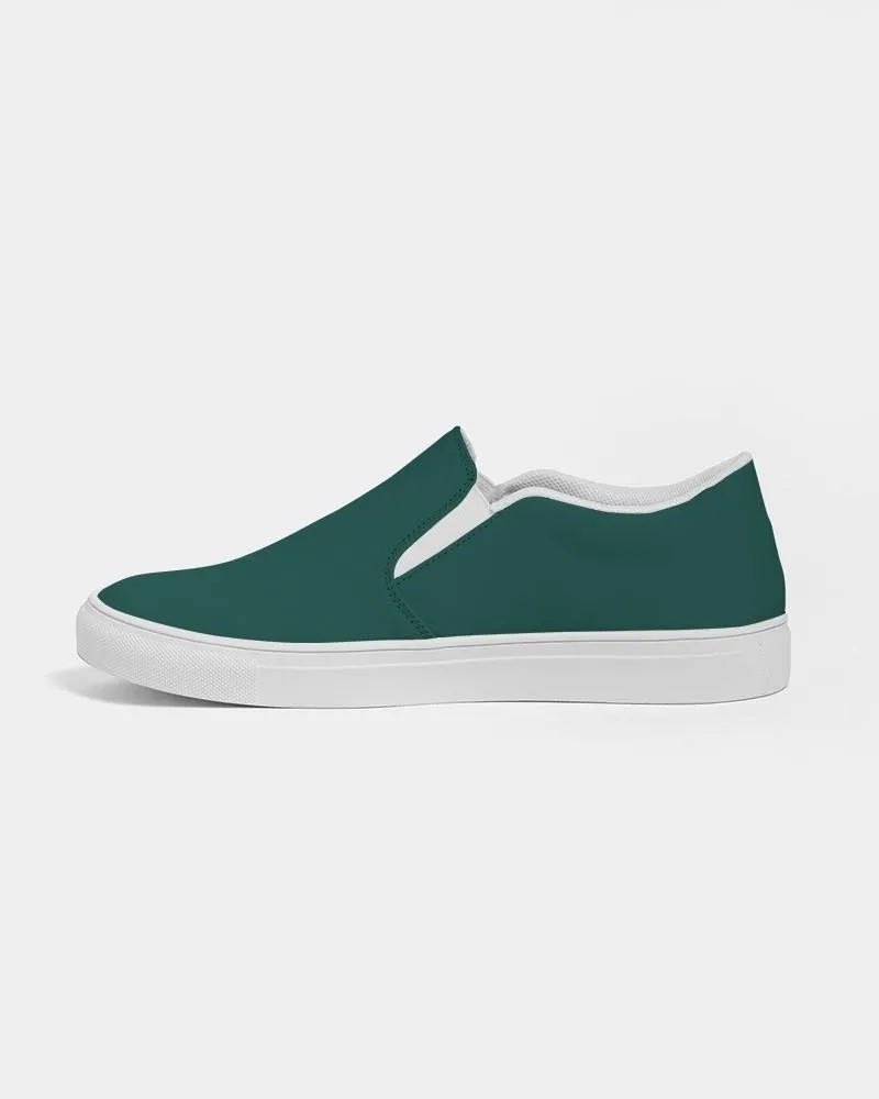 Dark Blue Cool Green Slip-On Canvas Sneakers | Women's | Dark Pure Blue Cool Green | C100M0Y50K80