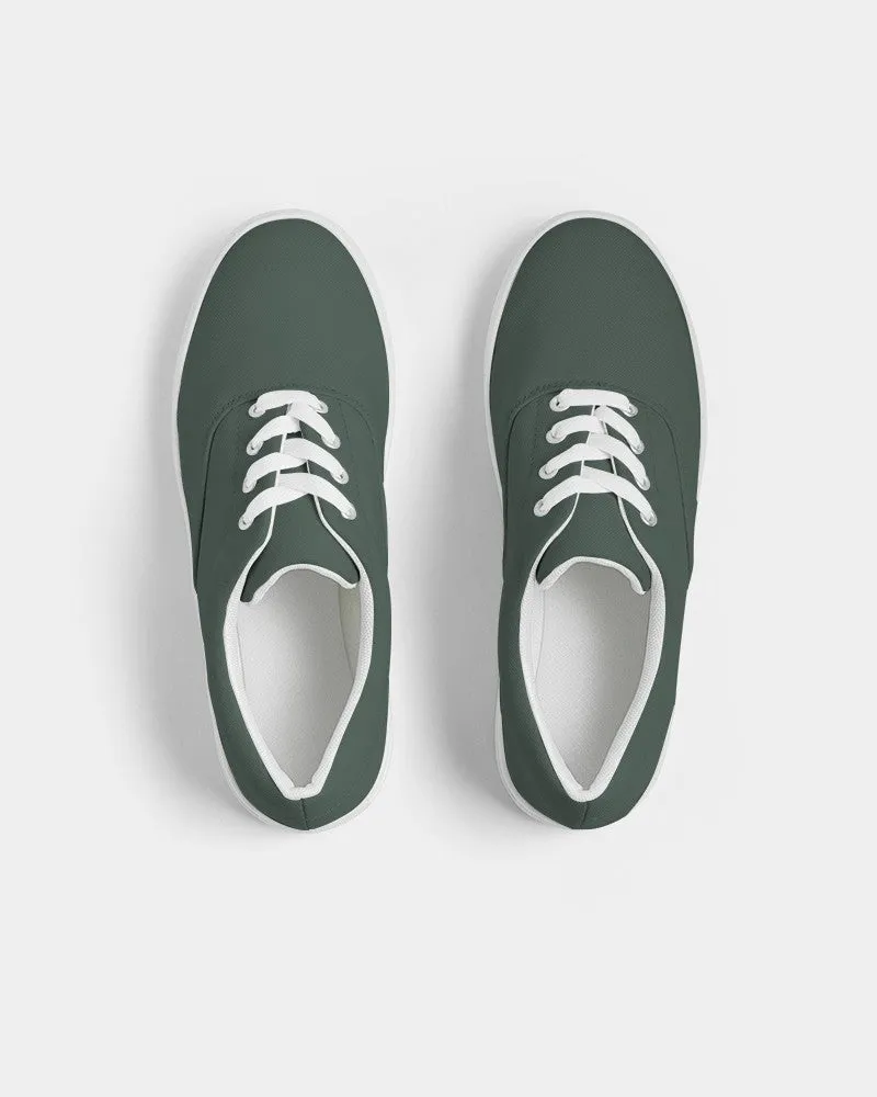 Dark Green Men's Canvas Sneakers | Men's | Dark Pale Pastel Green | C30M0Y30K80