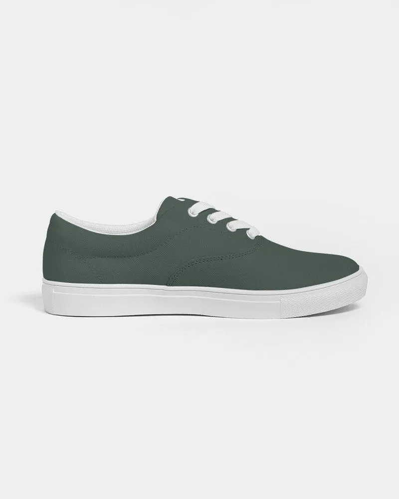 Dark Green Men's Canvas Sneakers | Men's | Dark Pale Pastel Green | C30M0Y30K80