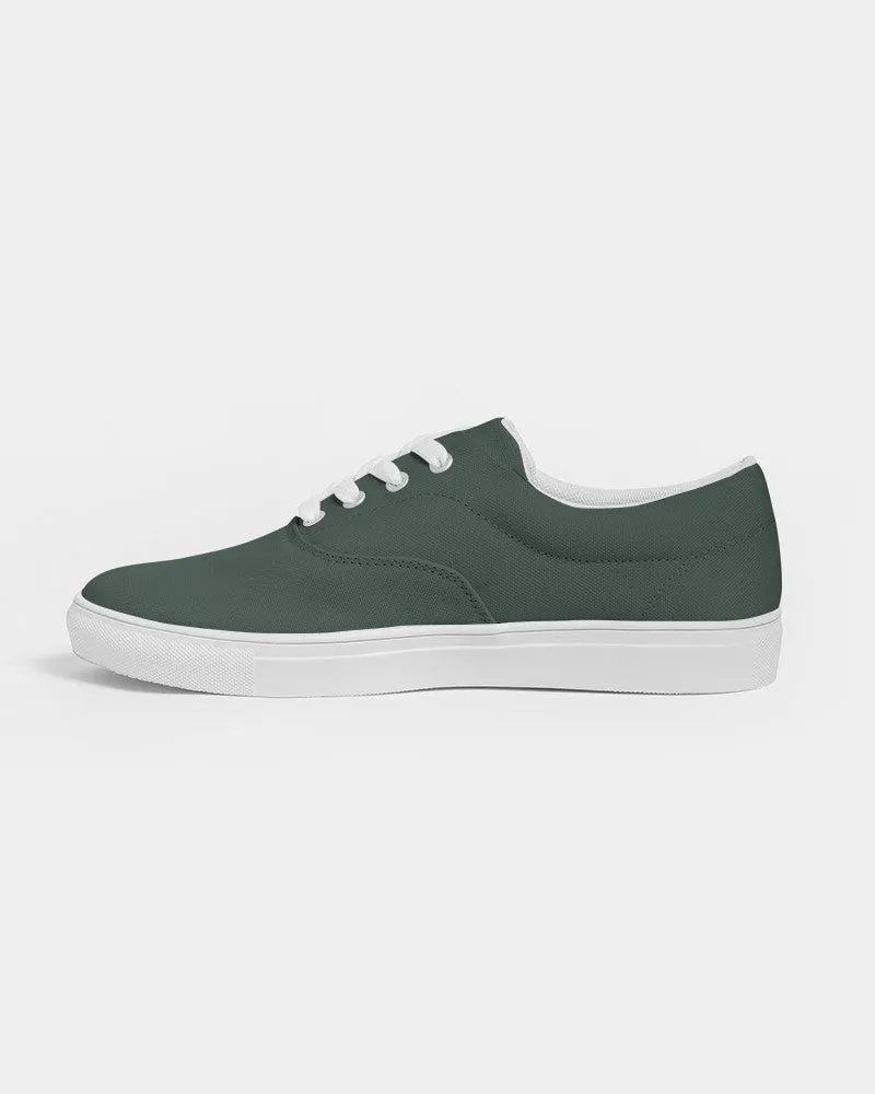 Dark Green Men's Canvas Sneakers | Men's | Dark Pale Pastel Green | C30M0Y30K80