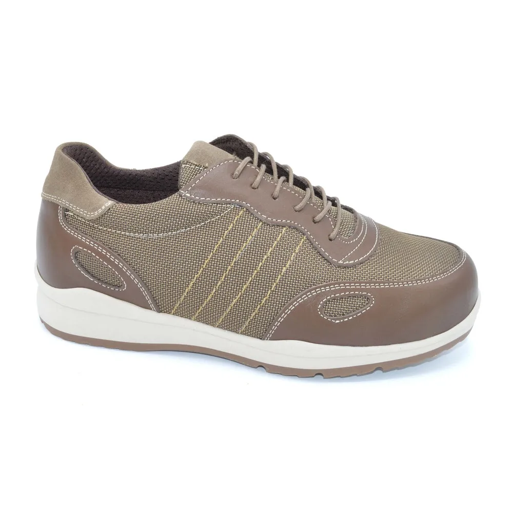 DB Dawson - Mens Extra Wide Trainer-  6V(6E-8E) Fitting - Brown