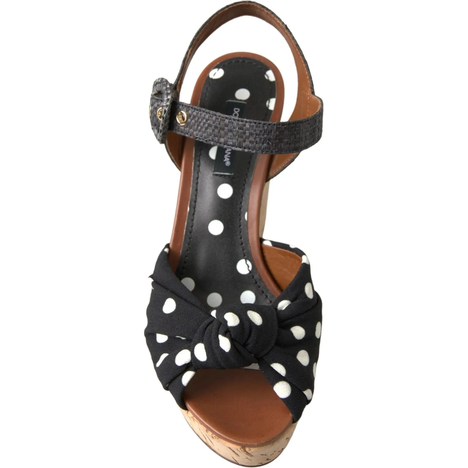 Dolce & Gabbana Chic Polka-Dotted Ankle Strap Wedges