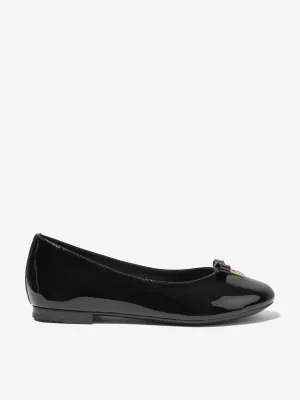 Dolce & Gabbana Girls Patent Leather Ballerinas in Black