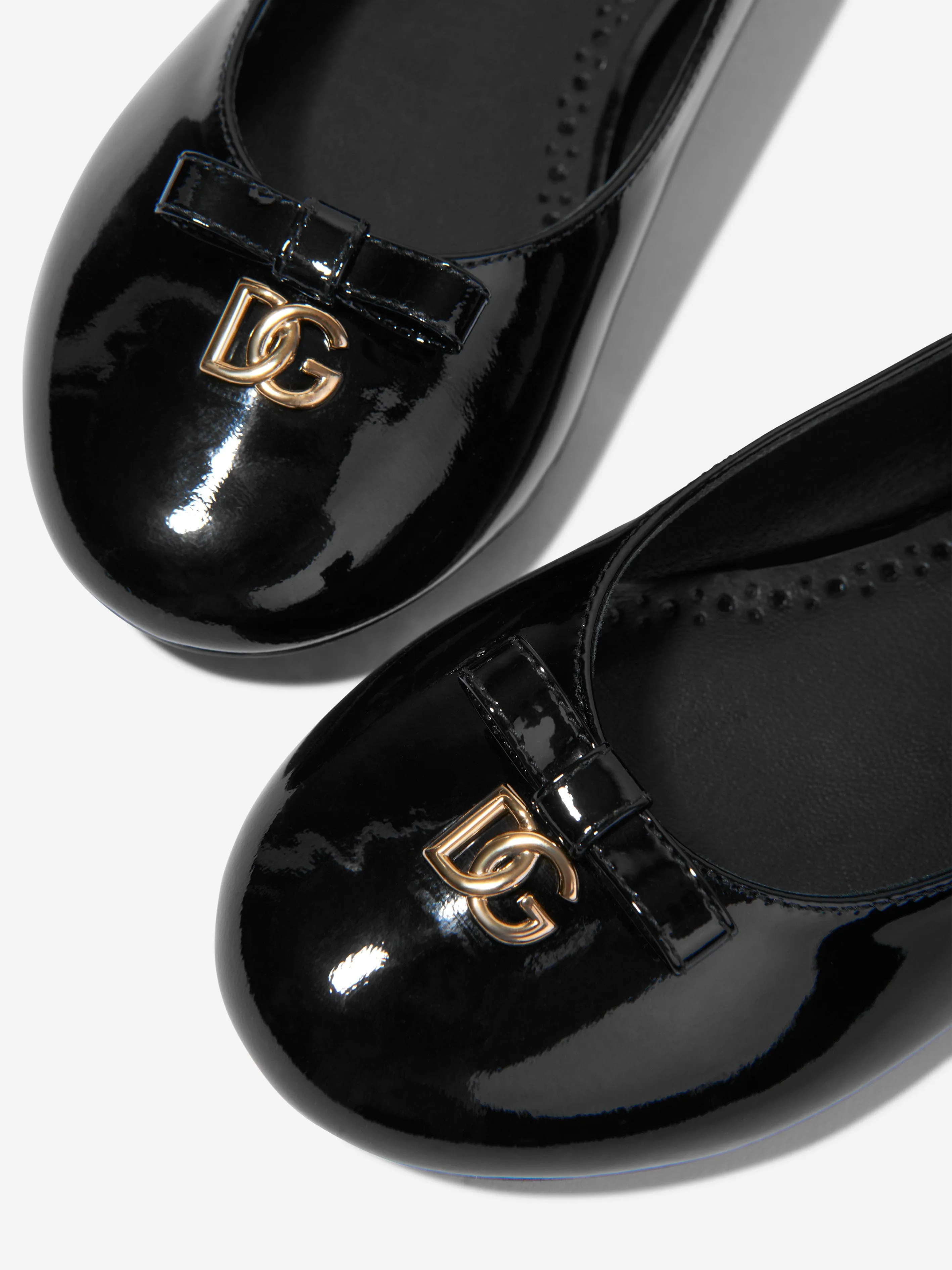 Dolce & Gabbana Girls Patent Leather Ballerinas in Black