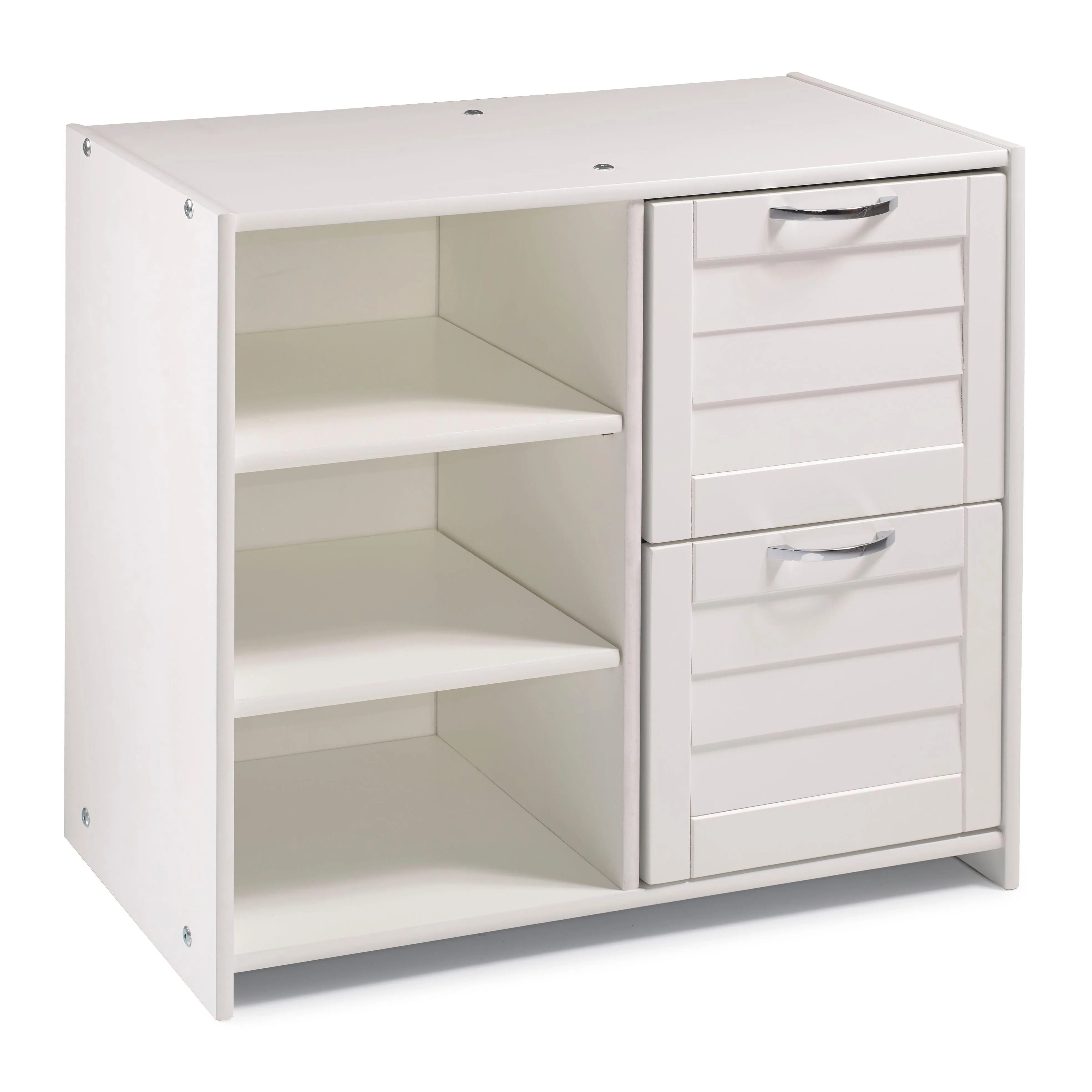 Donco Louver 2 Drawer Low Loft Chest with Shelves