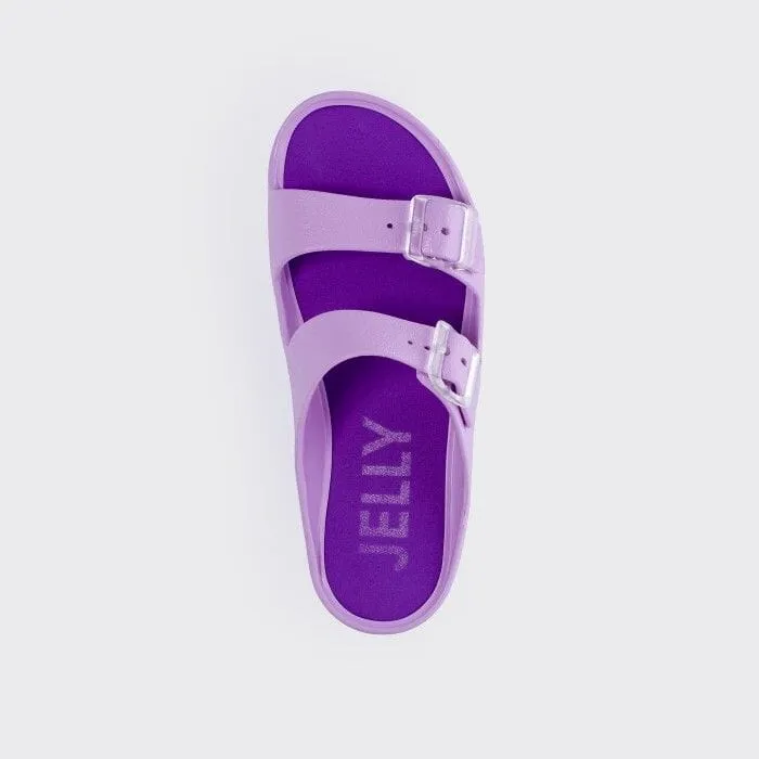 DOUBLE BUCKLE STRAP VIOLET WEDGE SANDAL