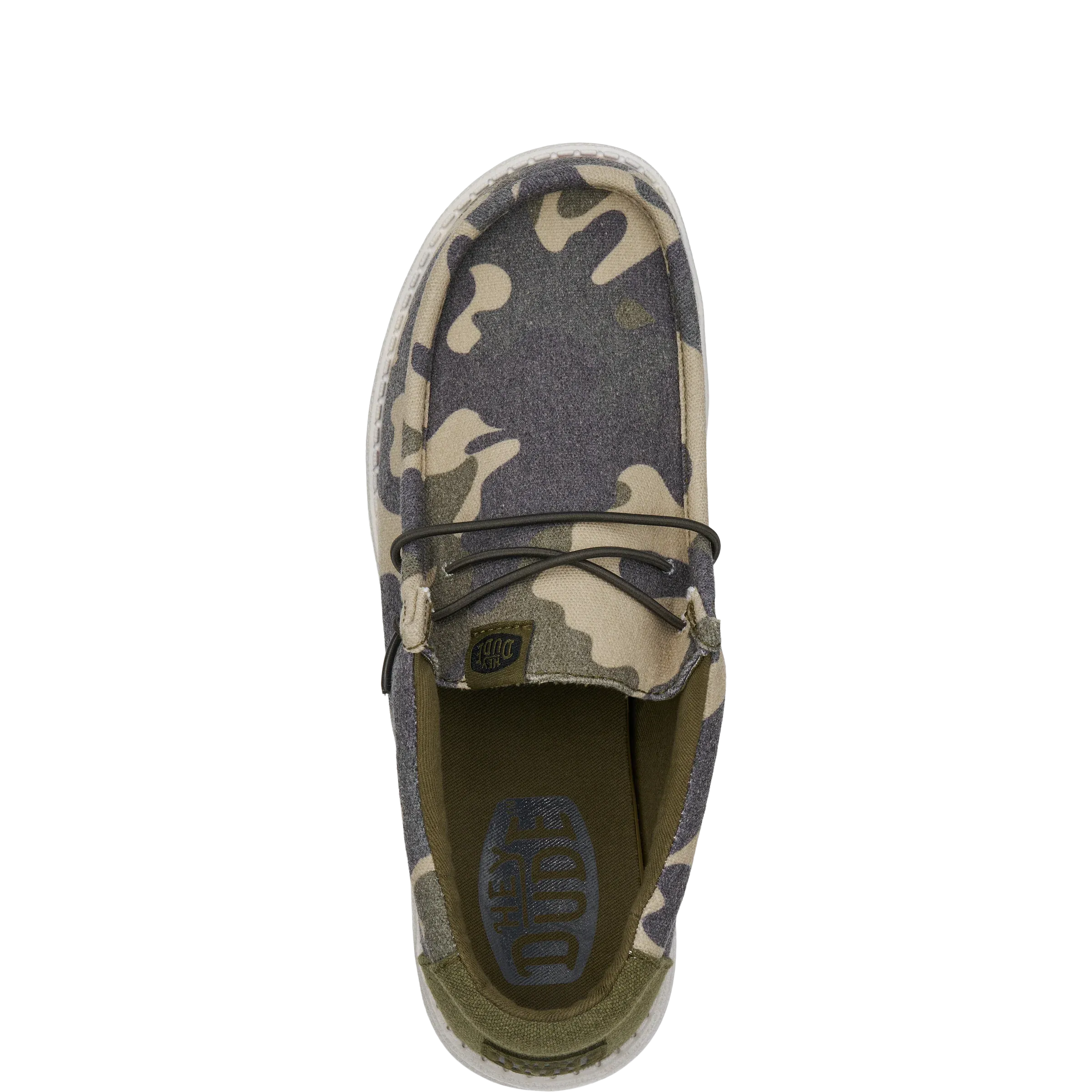 Dude Wally Washed Camo Mens Casual Comfort Canvas Deck Shoes