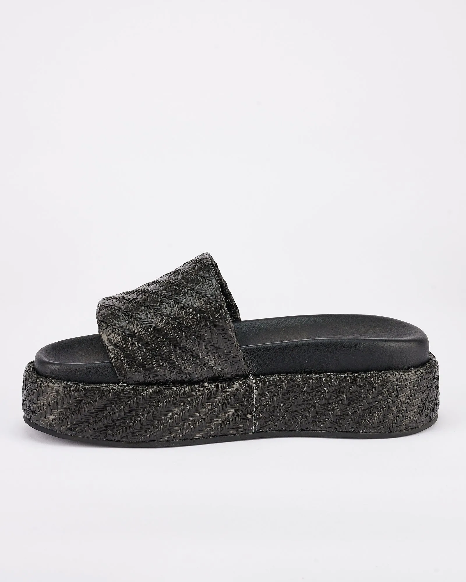 Dustin Flatform Black Raffia