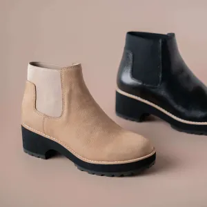 EILEEN FISHER - Jessa - Black Pebble Grain & Cashmere Tumbled Nubuck