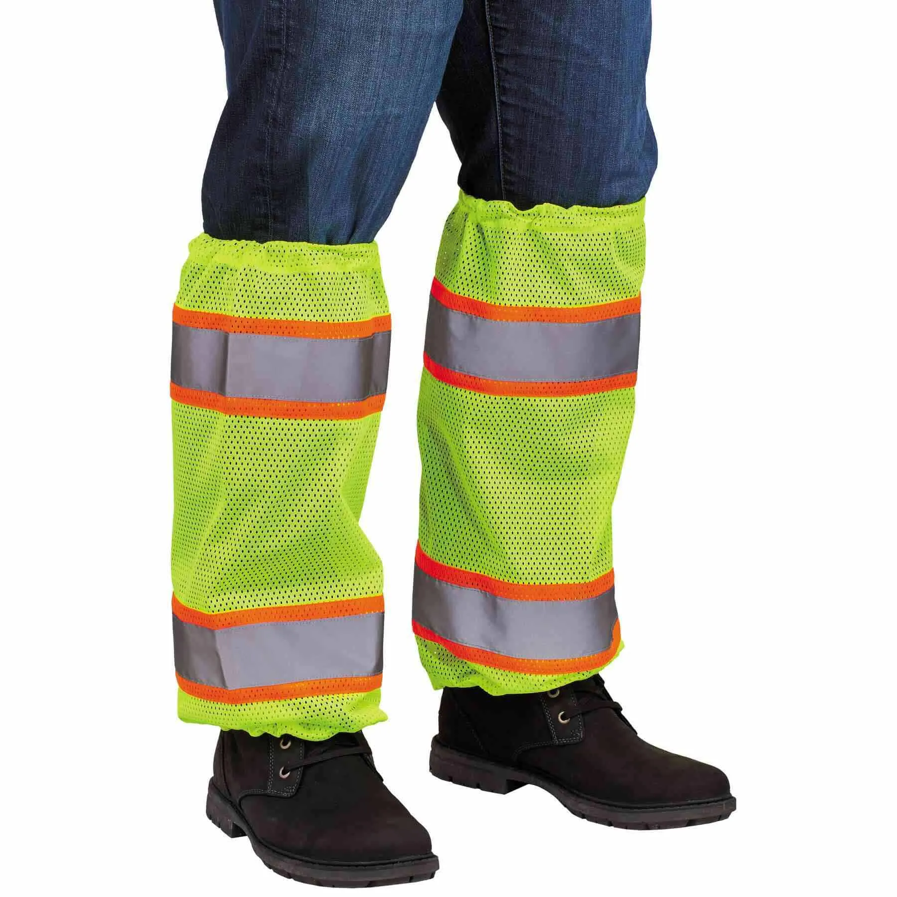 Ergodyne 29093 8009  Lime Class E Two-Tone Mesh Leg Gaiters