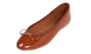 Feversole Women's Macaroon Caramel Memory Foam Cushion Insock Patent Ballet Flat