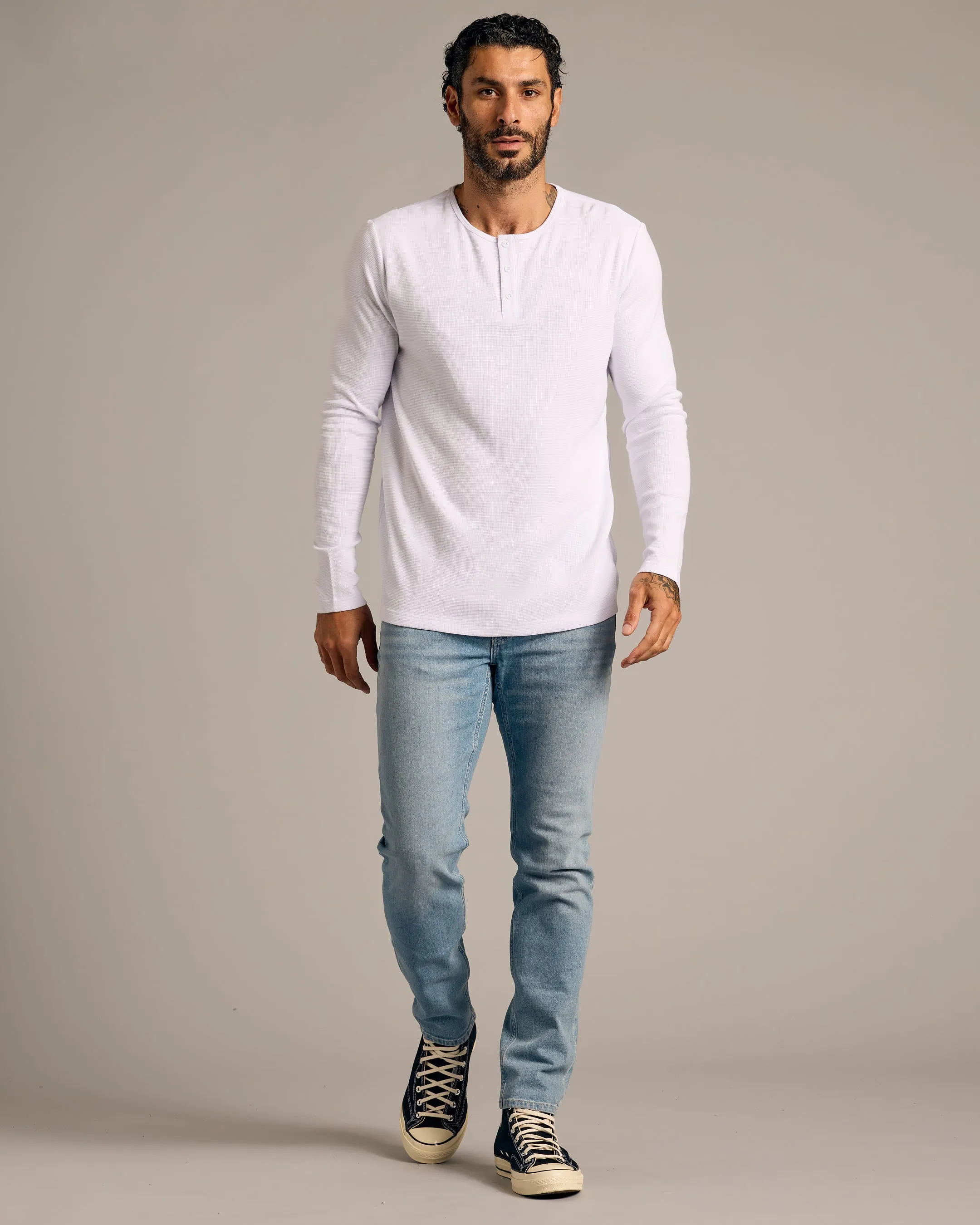 Fiord & White Waffle Henley 2-Pack