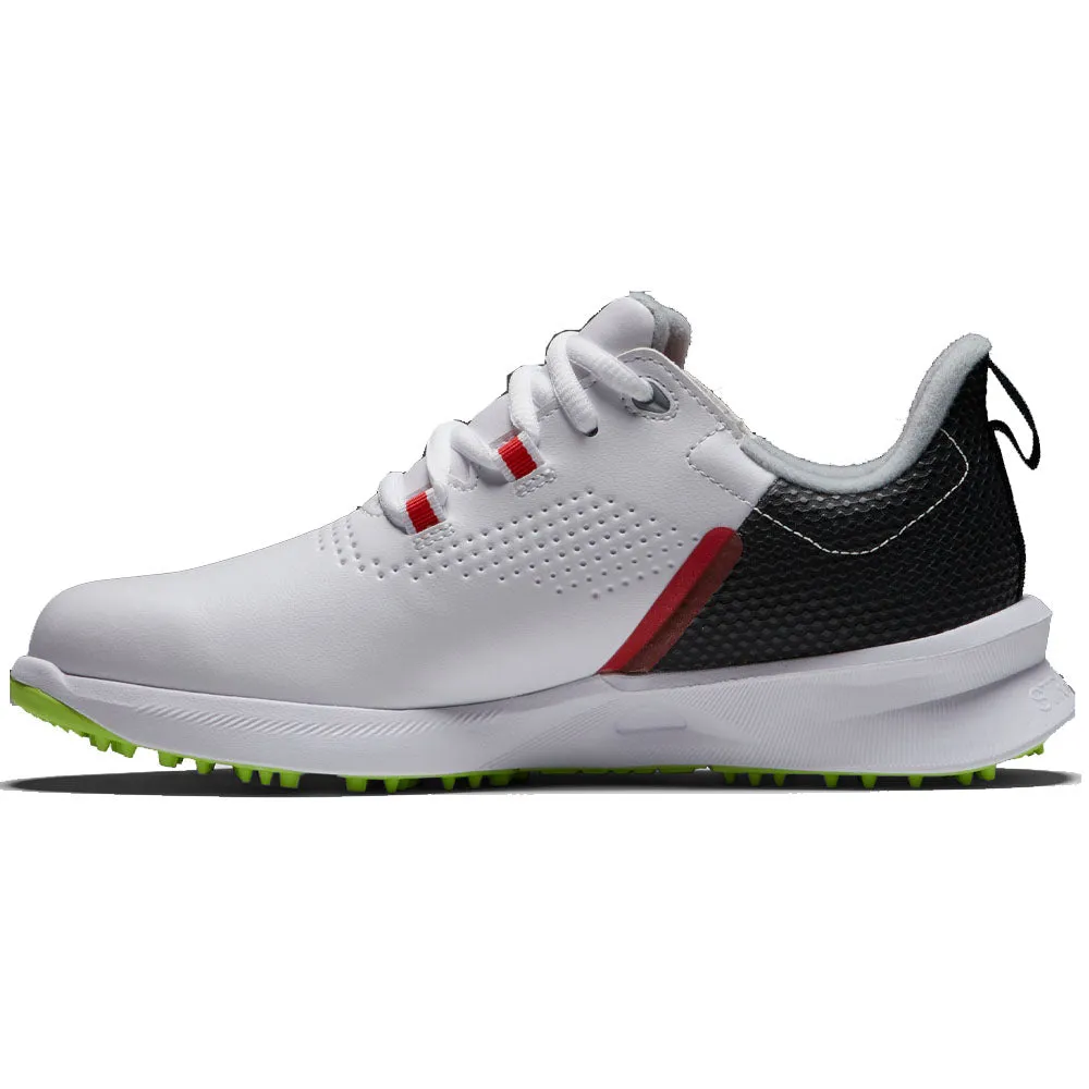 FootJoy Junior FUEL Spikeless Shoes - White/Black/Lime