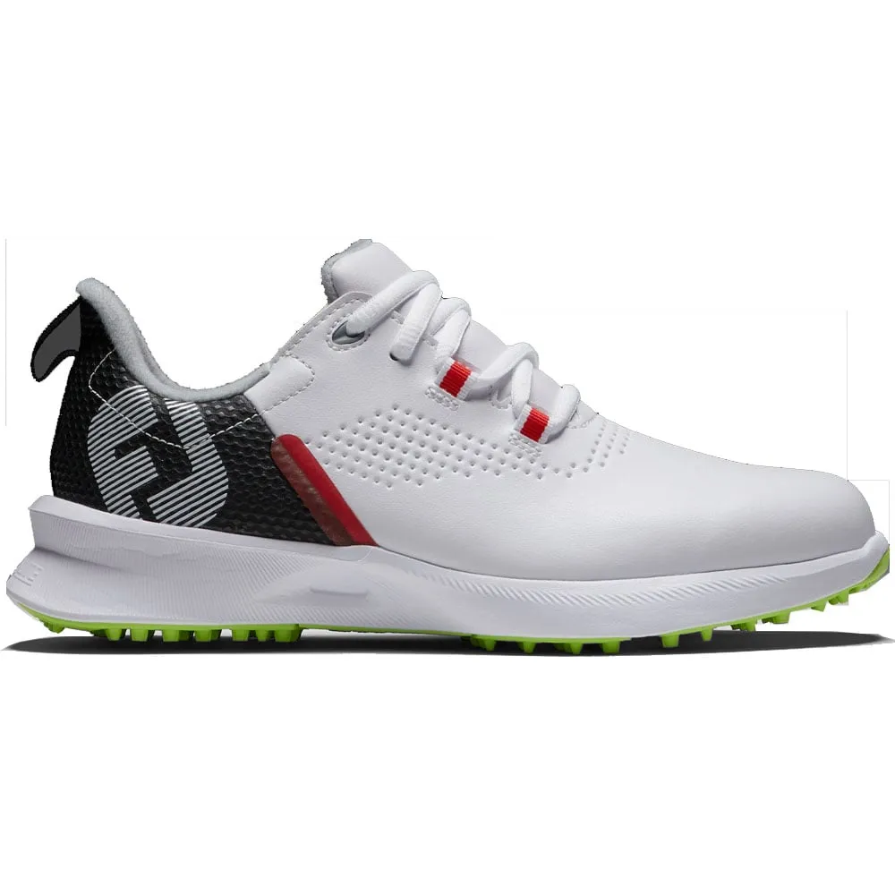 FootJoy Junior FUEL Spikeless Shoes - White/Black/Lime