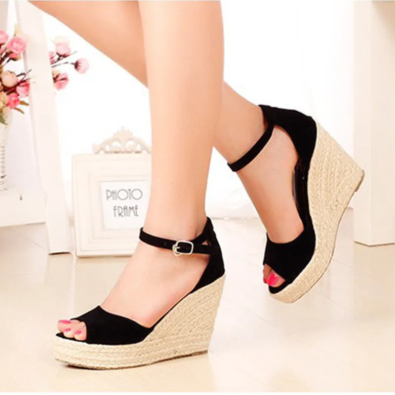 Free Shippin !! MCCKLE Fashion Superior Quality Comfortable Bohemian Wedges Women Sandals For Lady Shoes High Platform Open Toe Flip Flops Plus