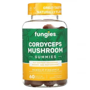 Fungies Cordyceps Mushroom Gummies - Mango & Pineapple  - 60 gummies