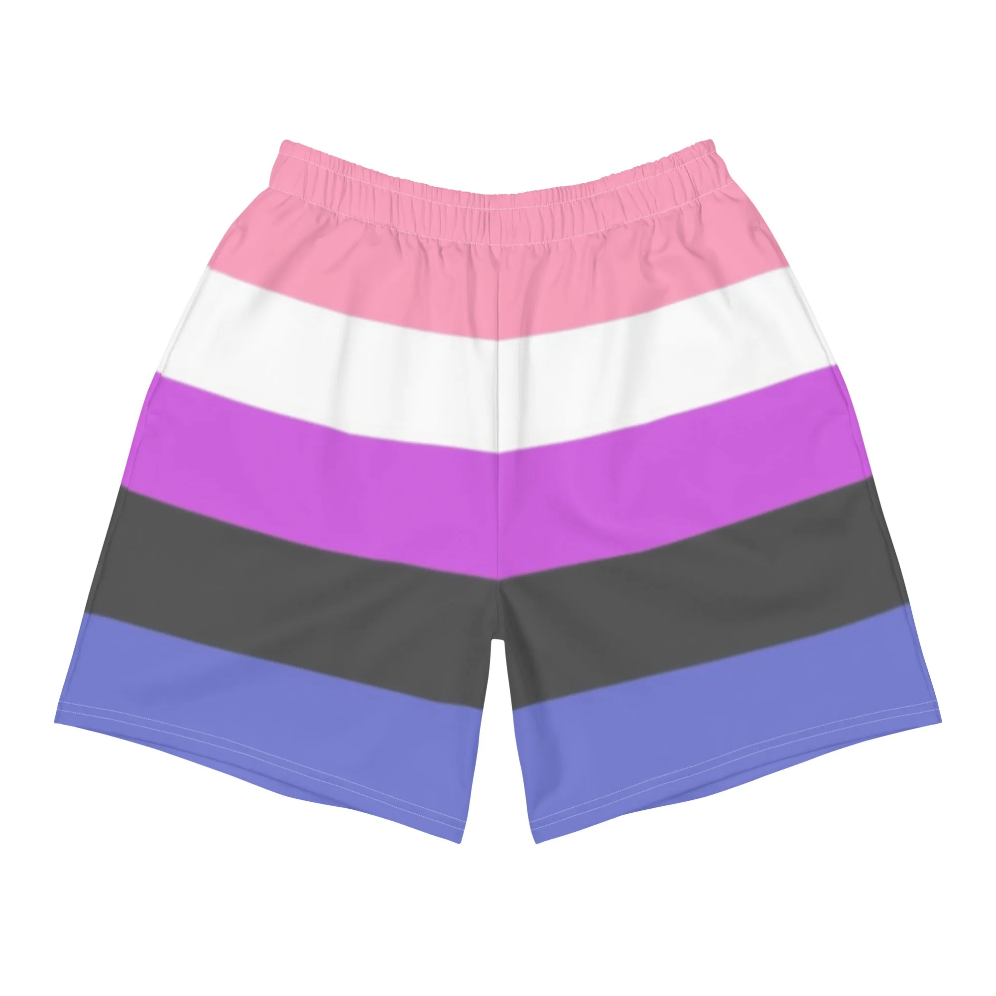 Genderfluid Flag Long Athletic Shorts