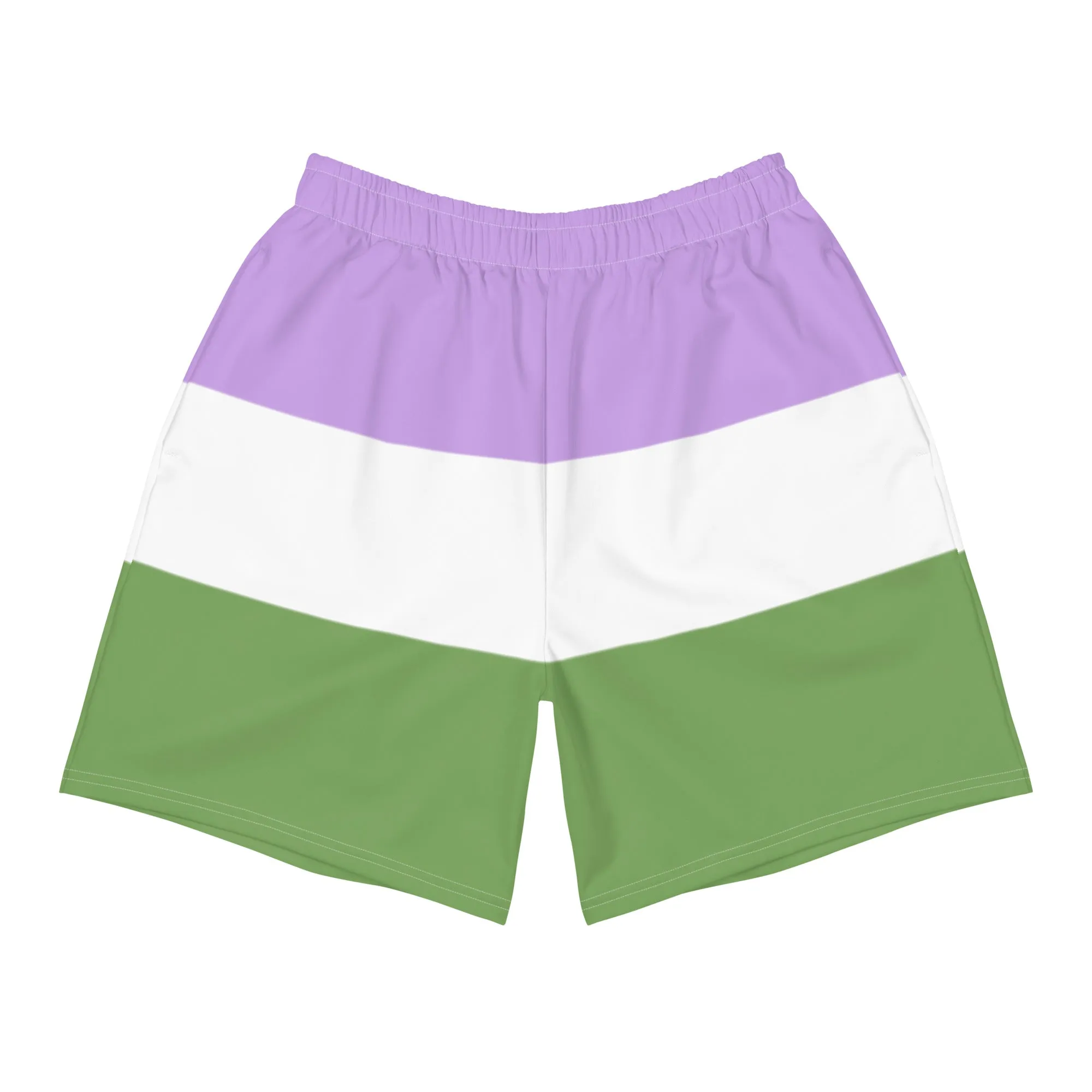 Genderqueer Flag Long Athletic Shorts