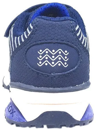 Geox Boy's Bernie Royal Blue & White Double Hook and Loop Strap Sneaker