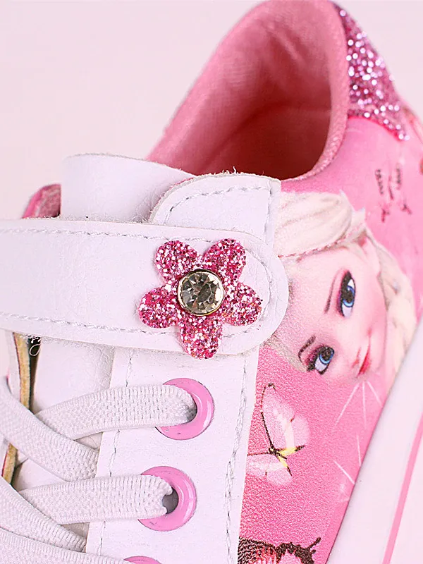 Girls Canvas Lace-up Frozen Inspired Elsa Sneakers By Liv and Mia