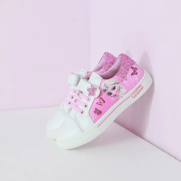 Girls Canvas Lace-up Frozen Inspired Elsa Sneakers By Liv and Mia