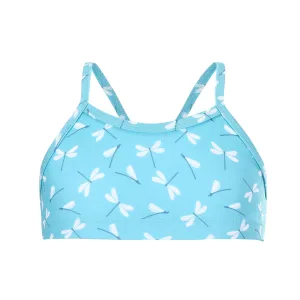 Girls Sky Blue Dragon Fly Dance Bikini Top