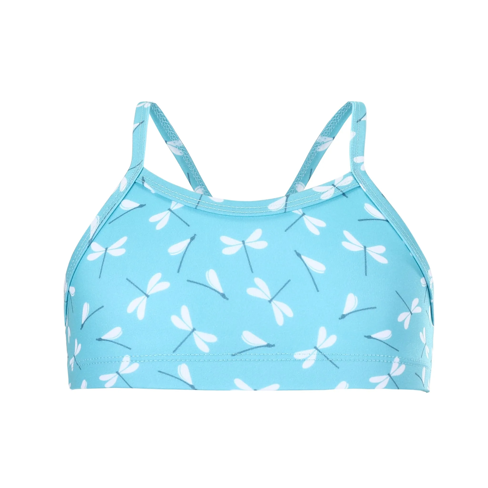 Girls Sky Blue Dragon Fly Dance Bikini Top