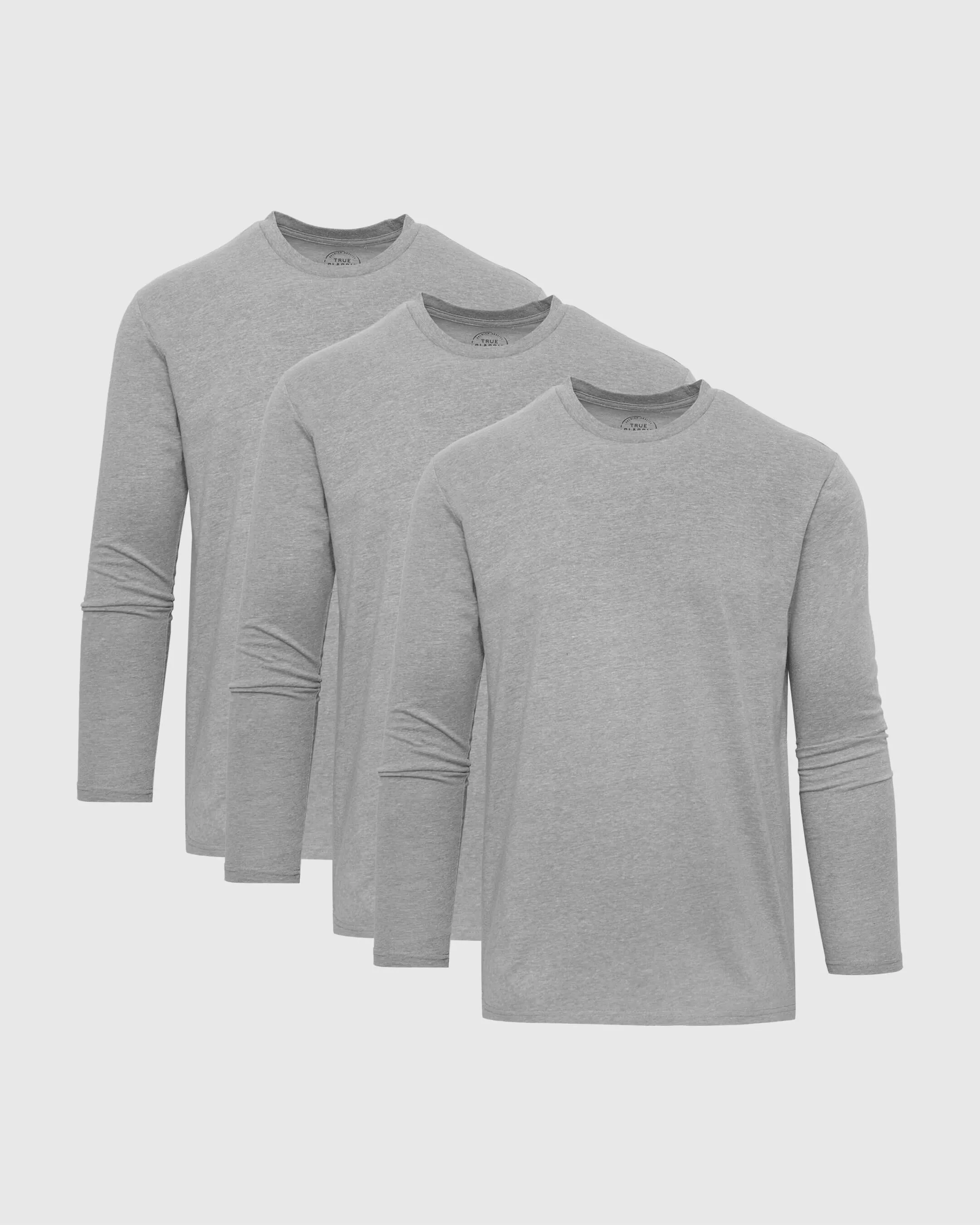 Gray Long Sleeve Crew Neck 3-Pack