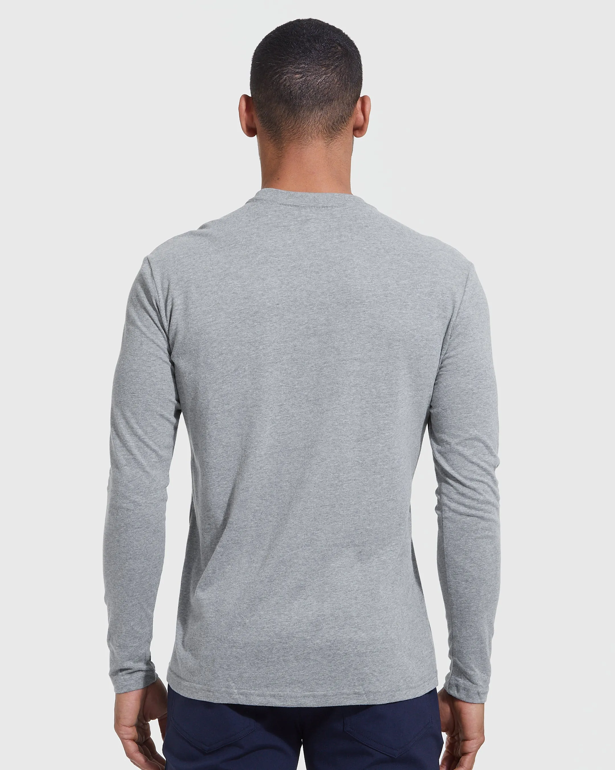 Gray Long Sleeve Crew Neck 3-Pack