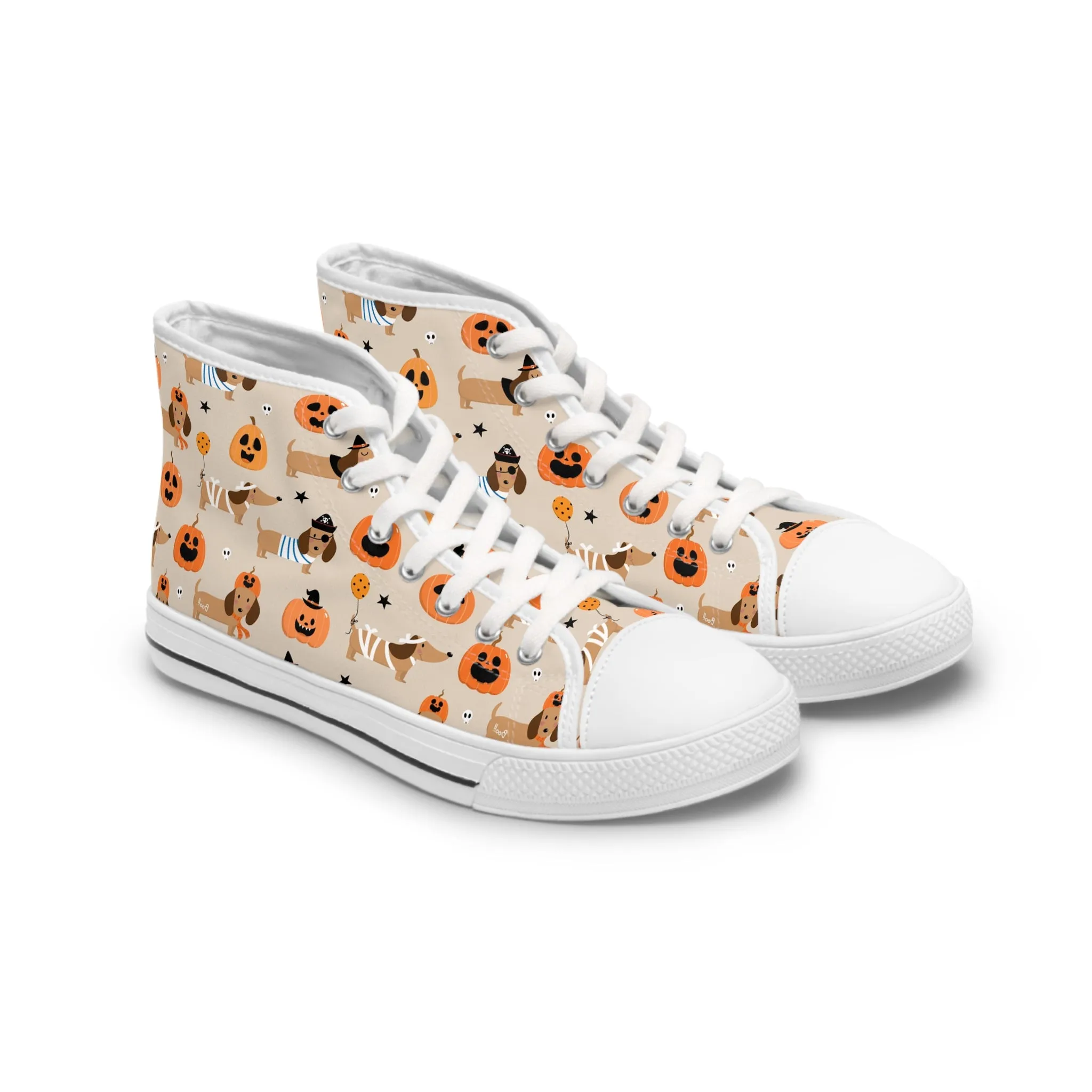 Happy Halloween Dachshund Women's High Top Sneakers